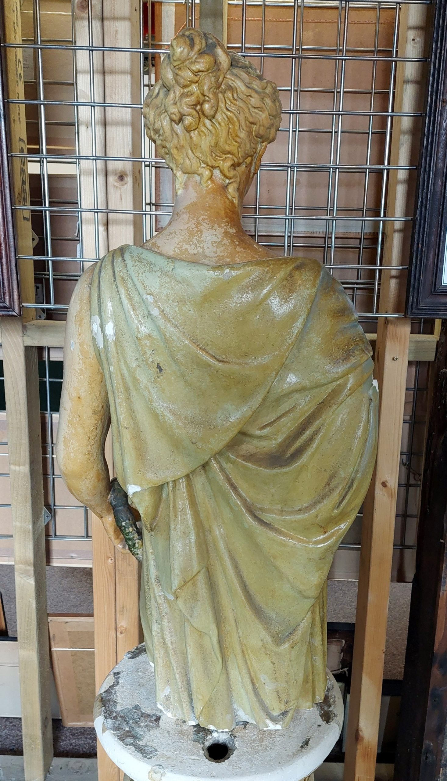 Circa 1800 Plaster Figure of Lady on Column Base - Image 8