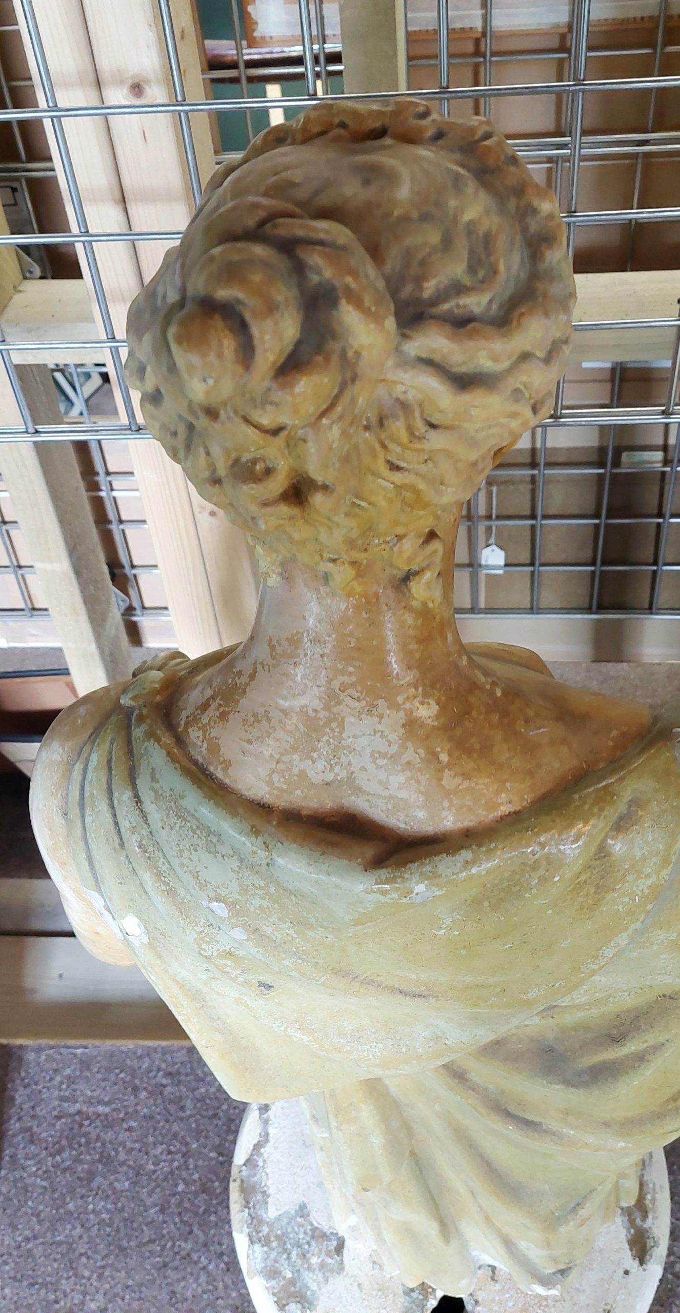 Circa 1800 Plaster Figure of Lady on Column Base - Image 9