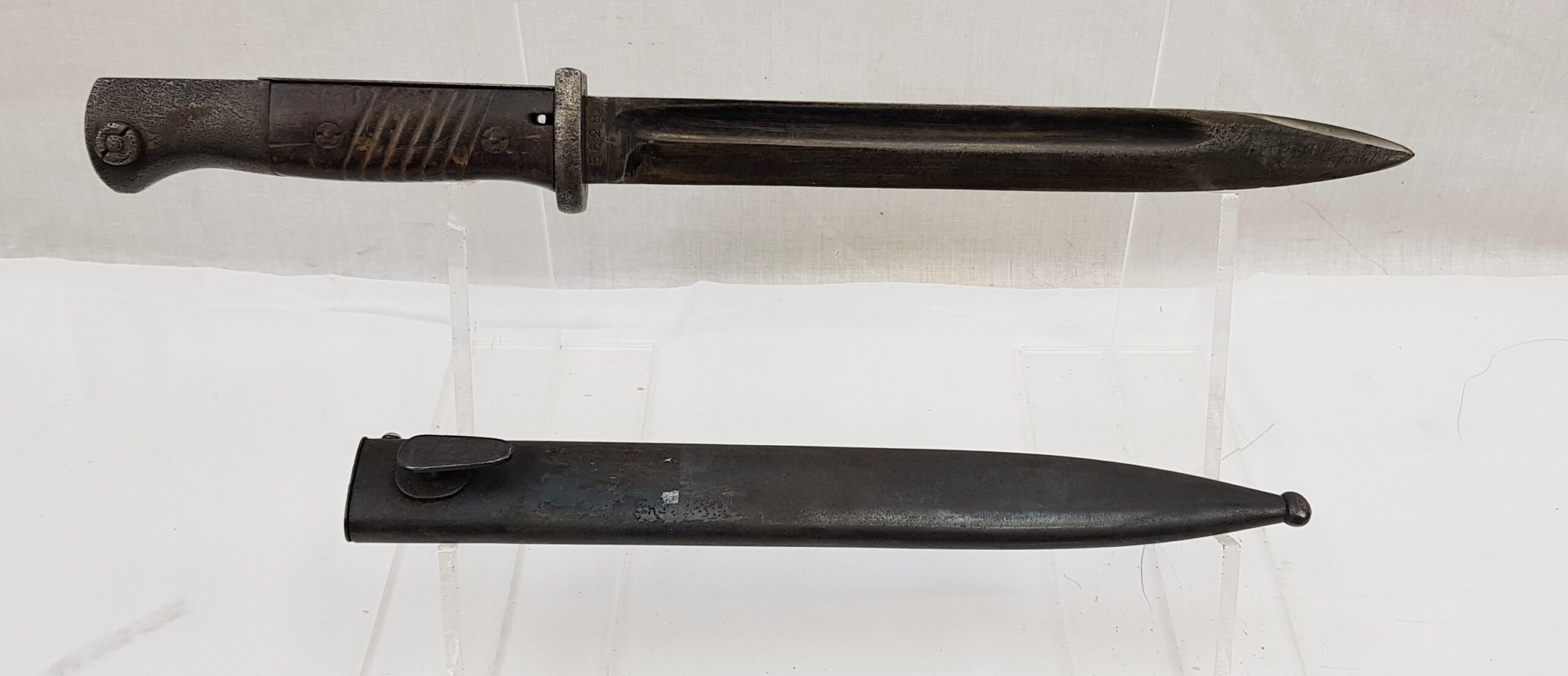 Original WW2 Geman Mauser K98 Rifle Bayonet S84/98 sn. 5628 - Image 4