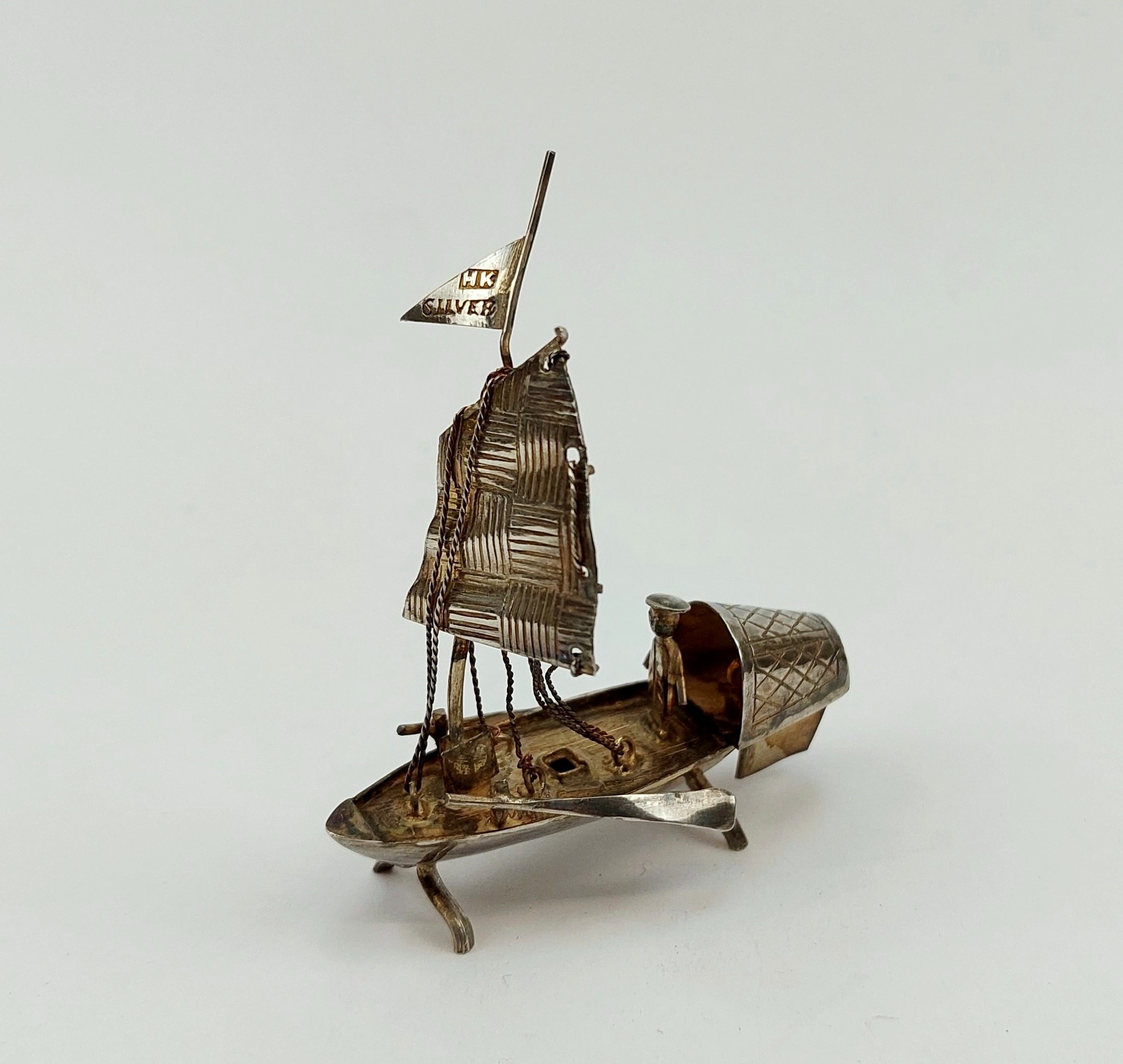 Silver Oriental Fishing Boat #1