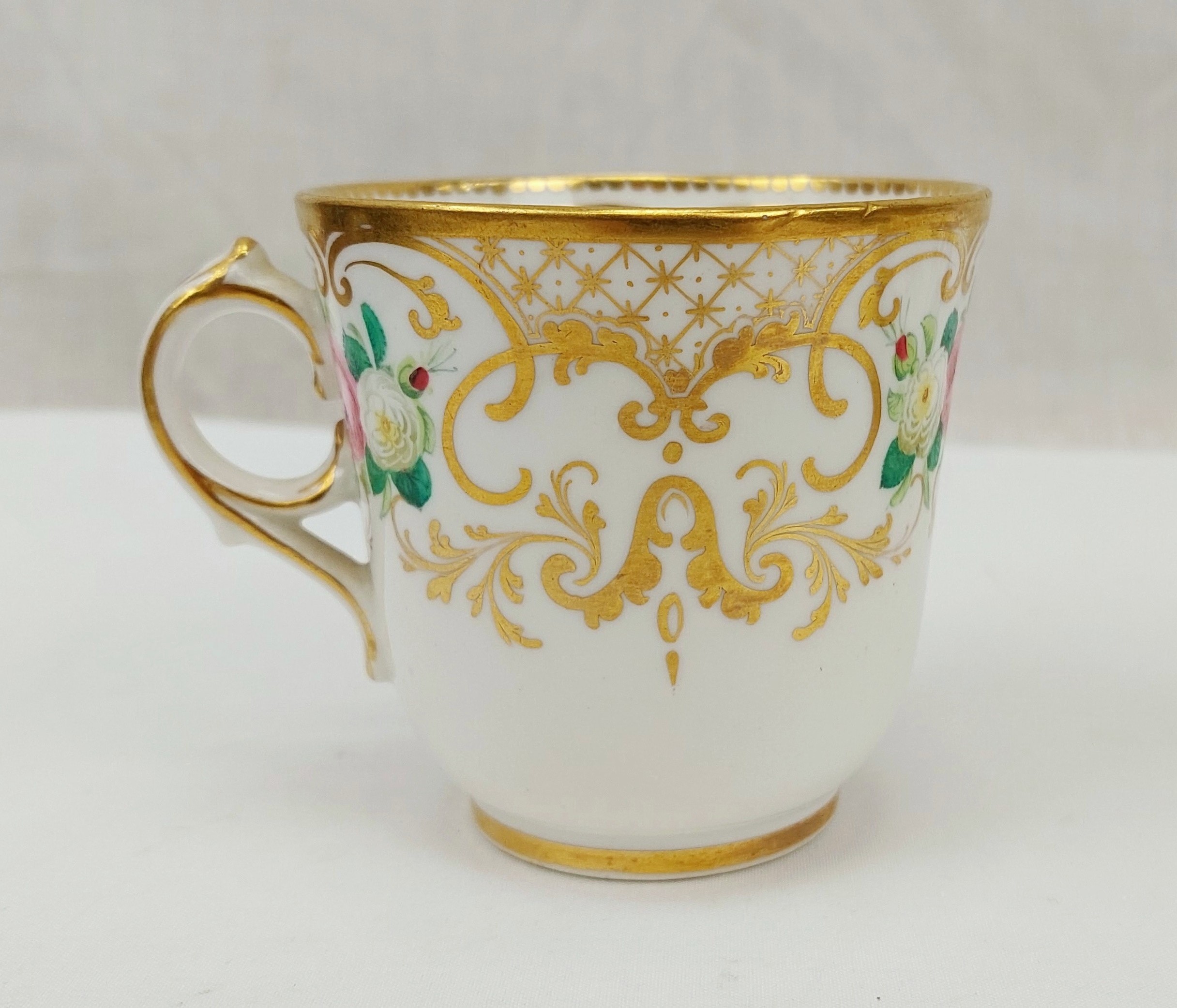 Circa 1840 John Ridgeway Rose And Gilt Cup And Saucer - Image 3