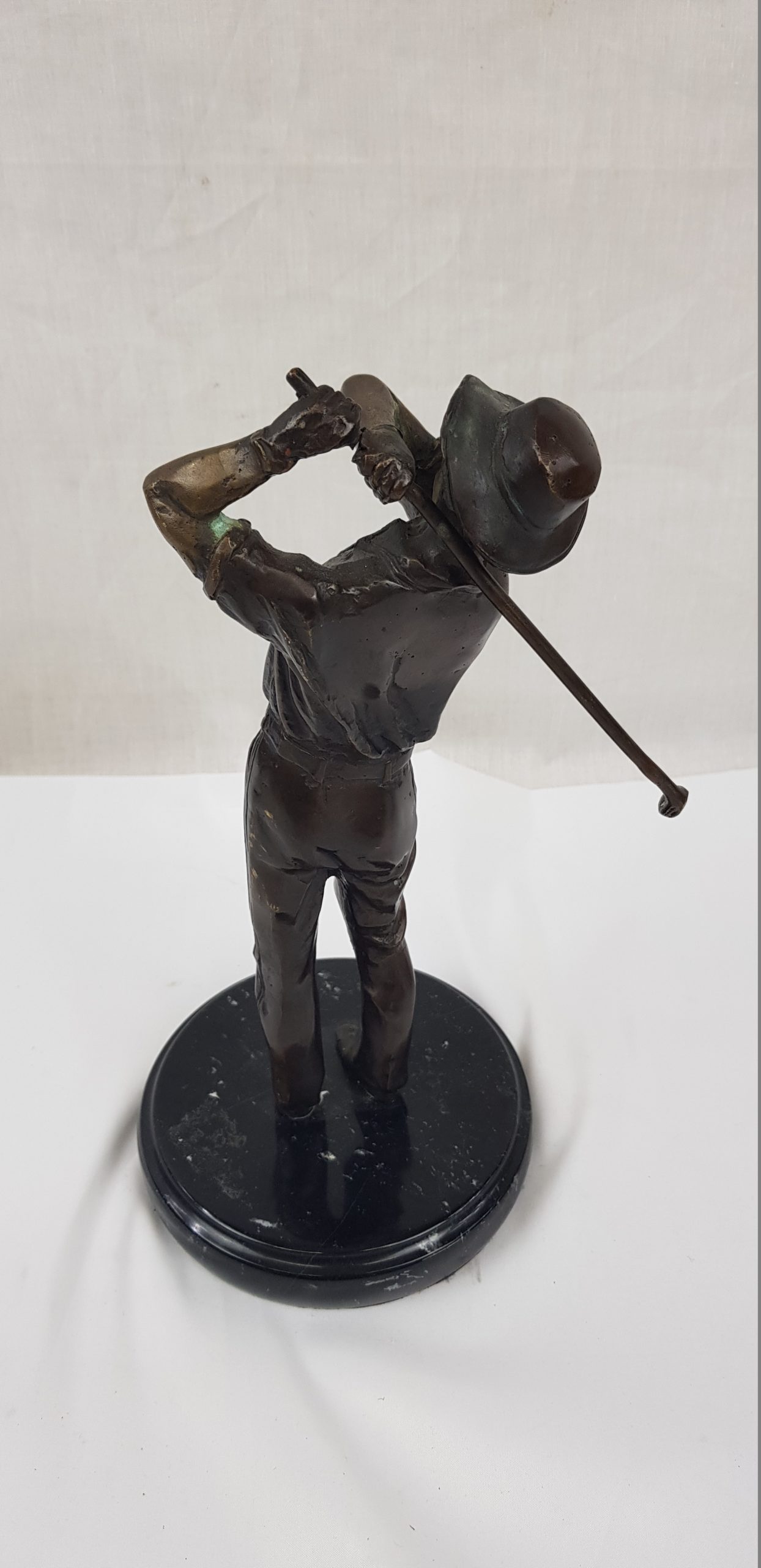 Contemporary Bronze Of Male Golfer On Marble Base - Image 3