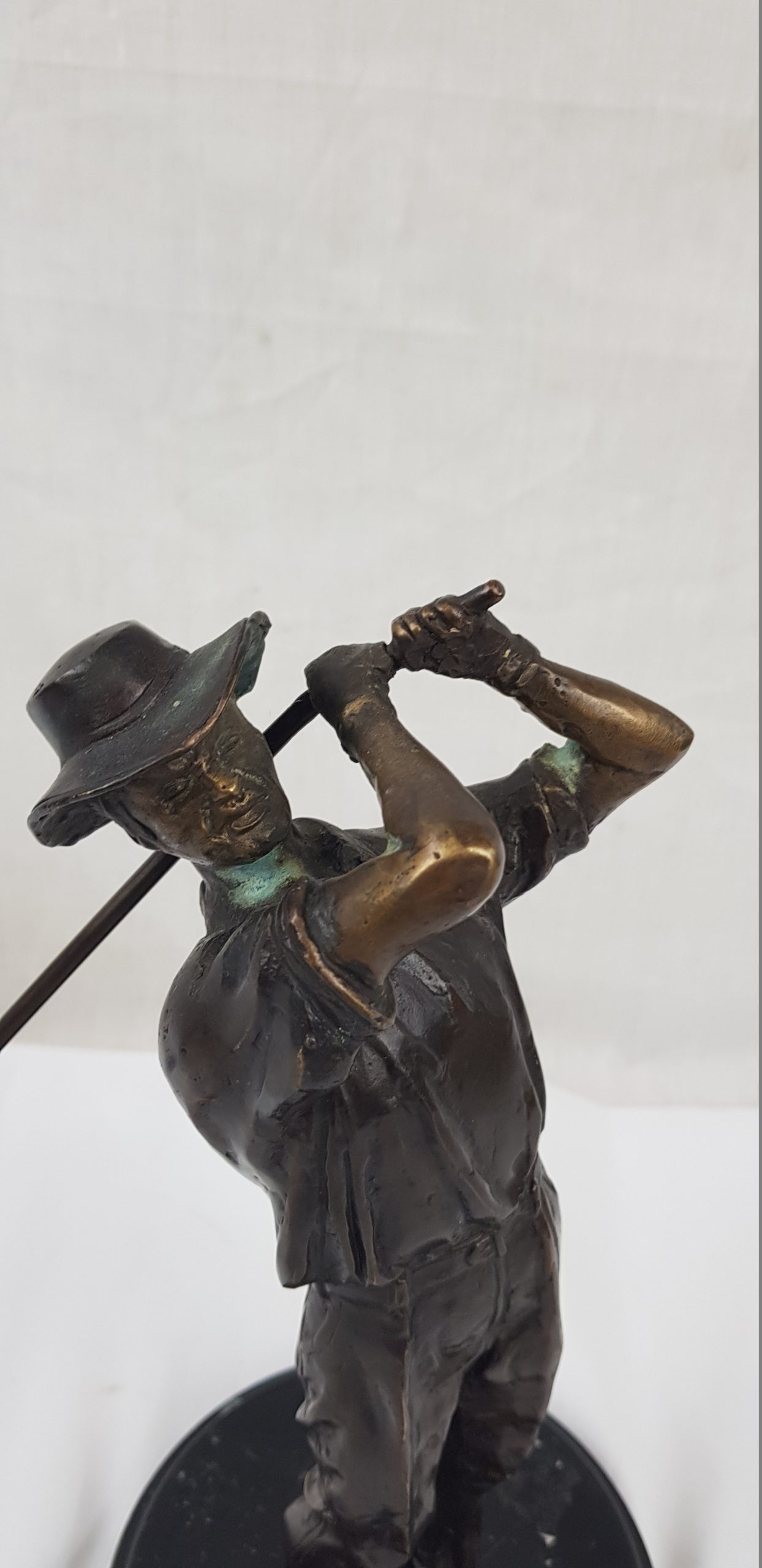 Contemporary Bronze Of Male Golfer On Marble Base - Image 2