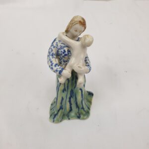 Continental Mid 18th Century Porcelain Figurine Of A Mother And Baby