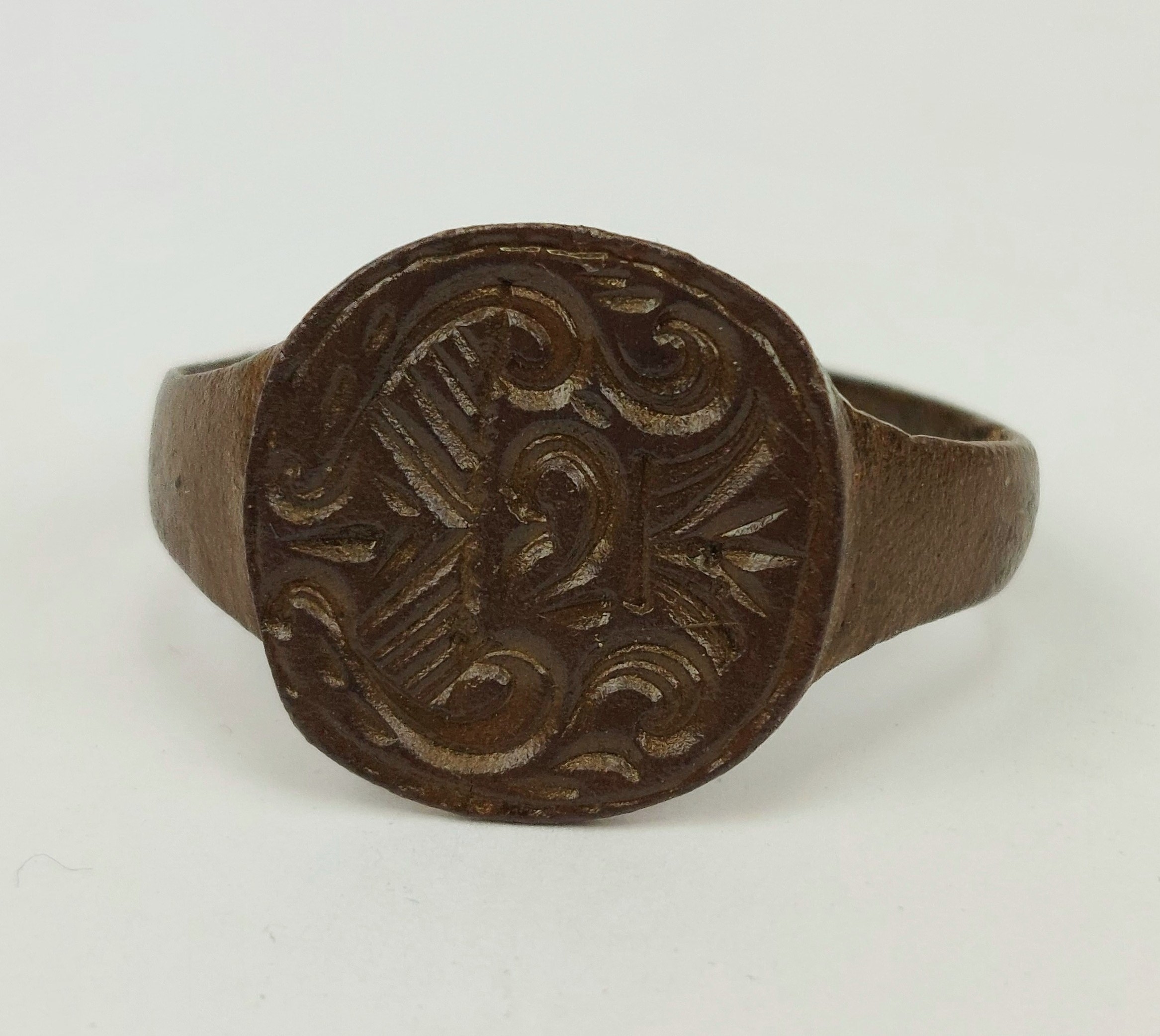 Engraved Medieval Bronze Ring #1