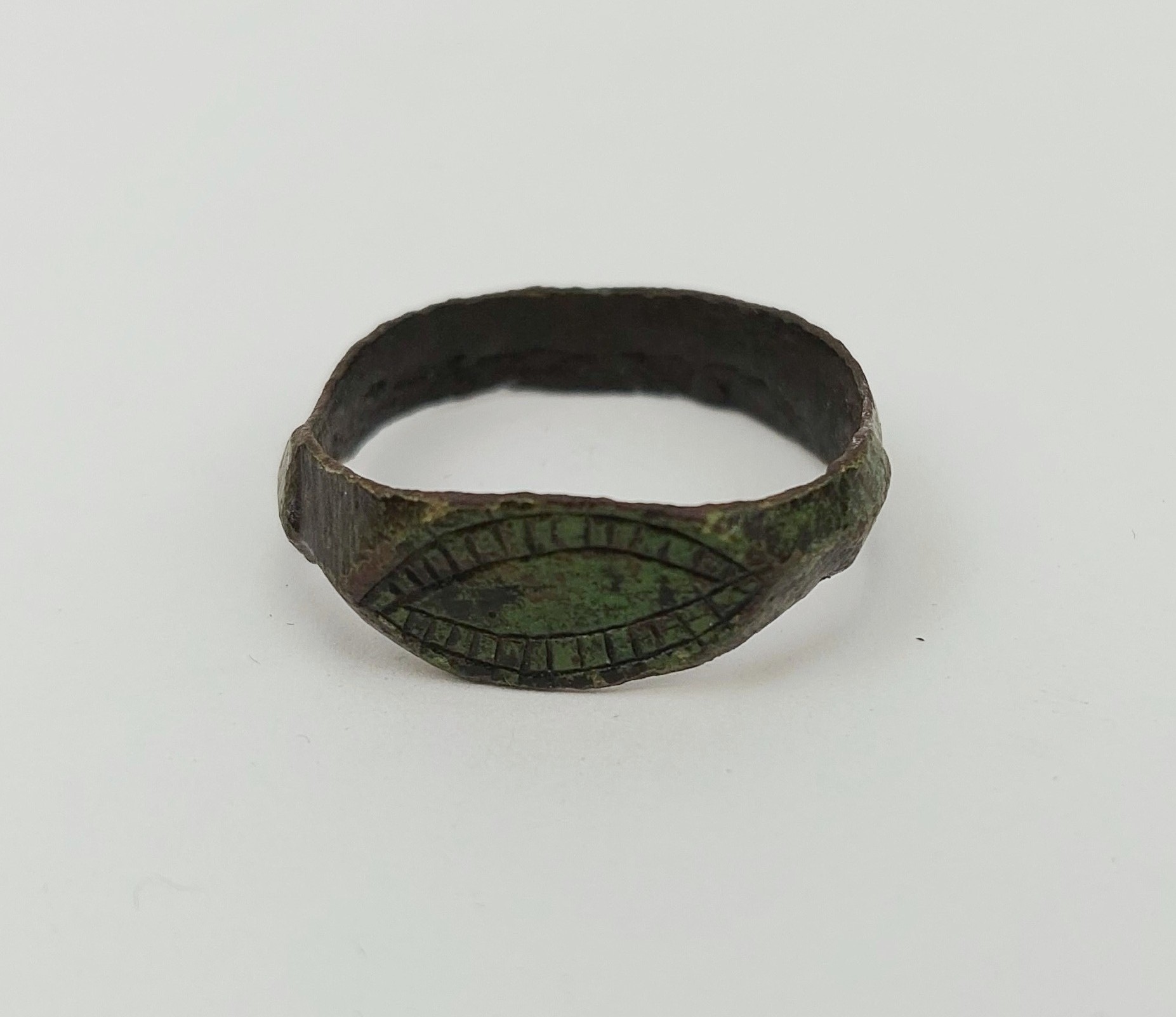 Engraved Medieval Bronze Ring #2