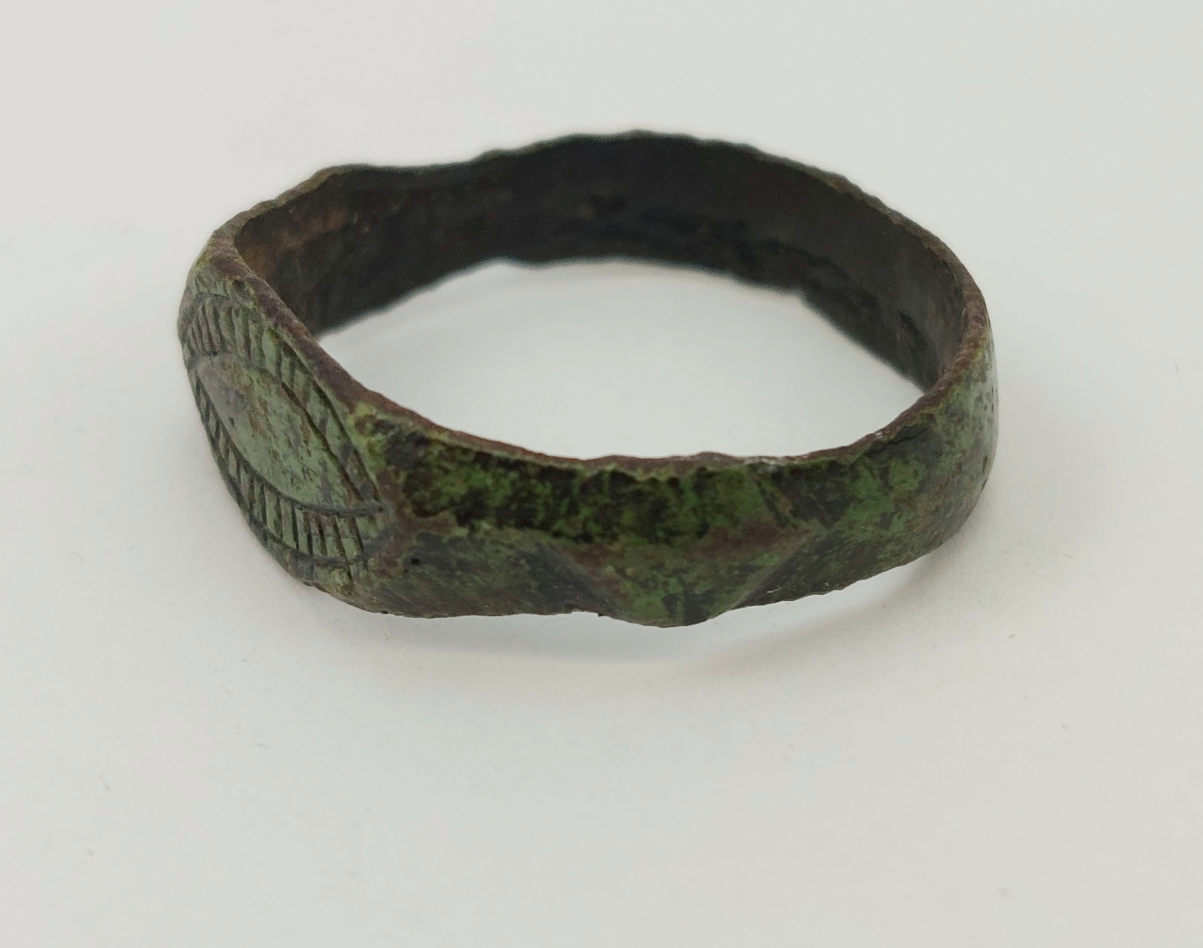 Engraved Medieval Bronze Ring #2 - Image 3