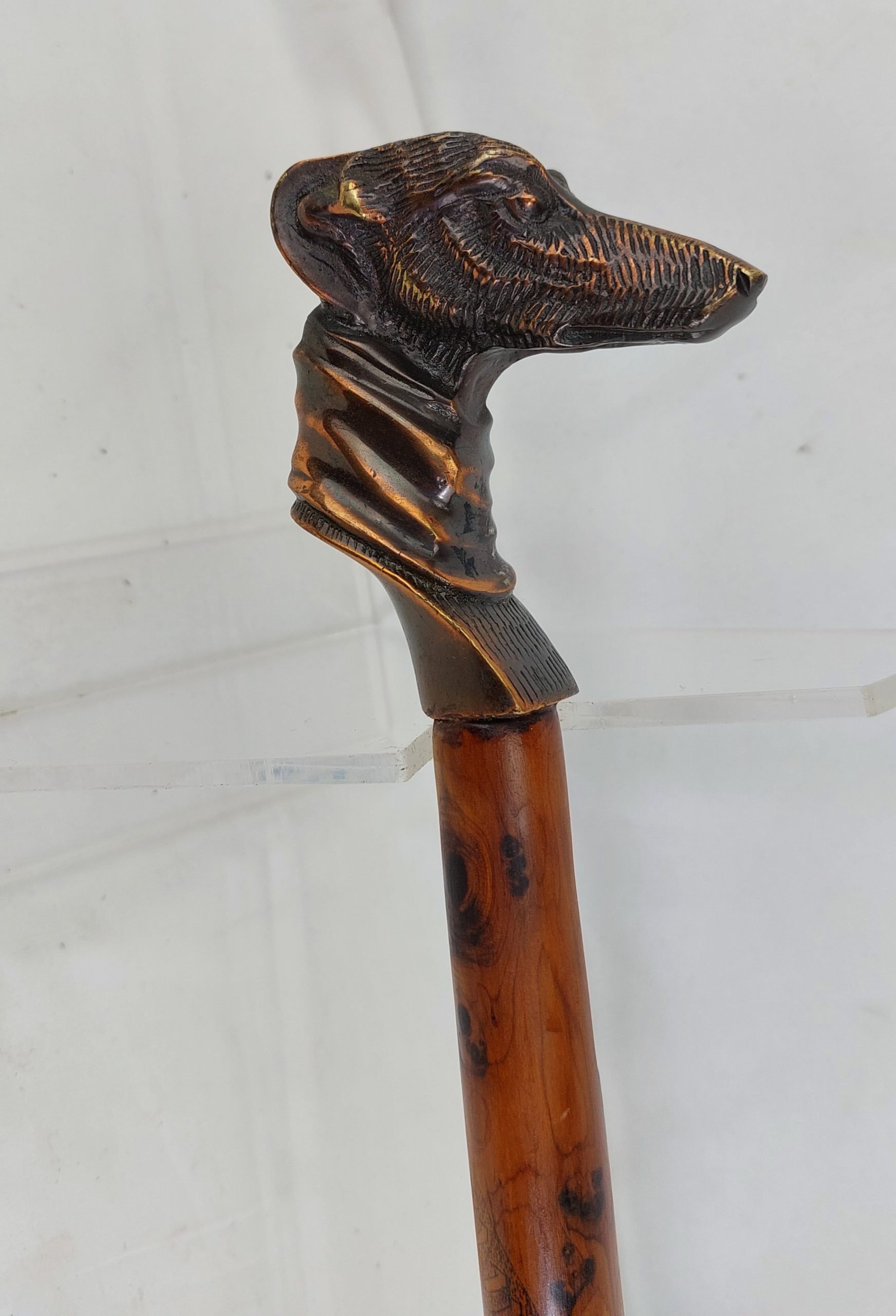 Original, one-of-a-kind, Walking Stick with Greyhound handle