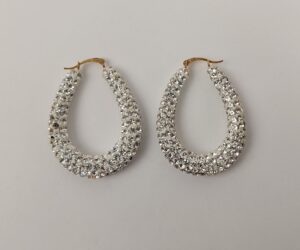 9ct Yellow Gold Crystal Set Hoop Earrings