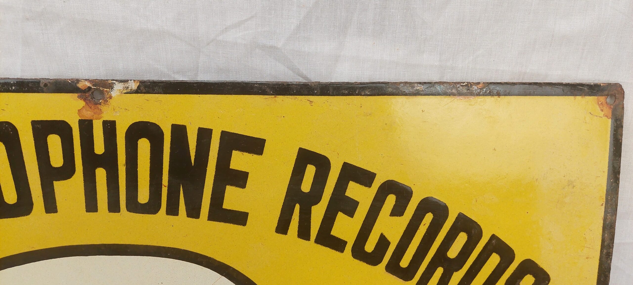 Twin Gramophone Records Vintage Enamel Advertising Sign - Image 3