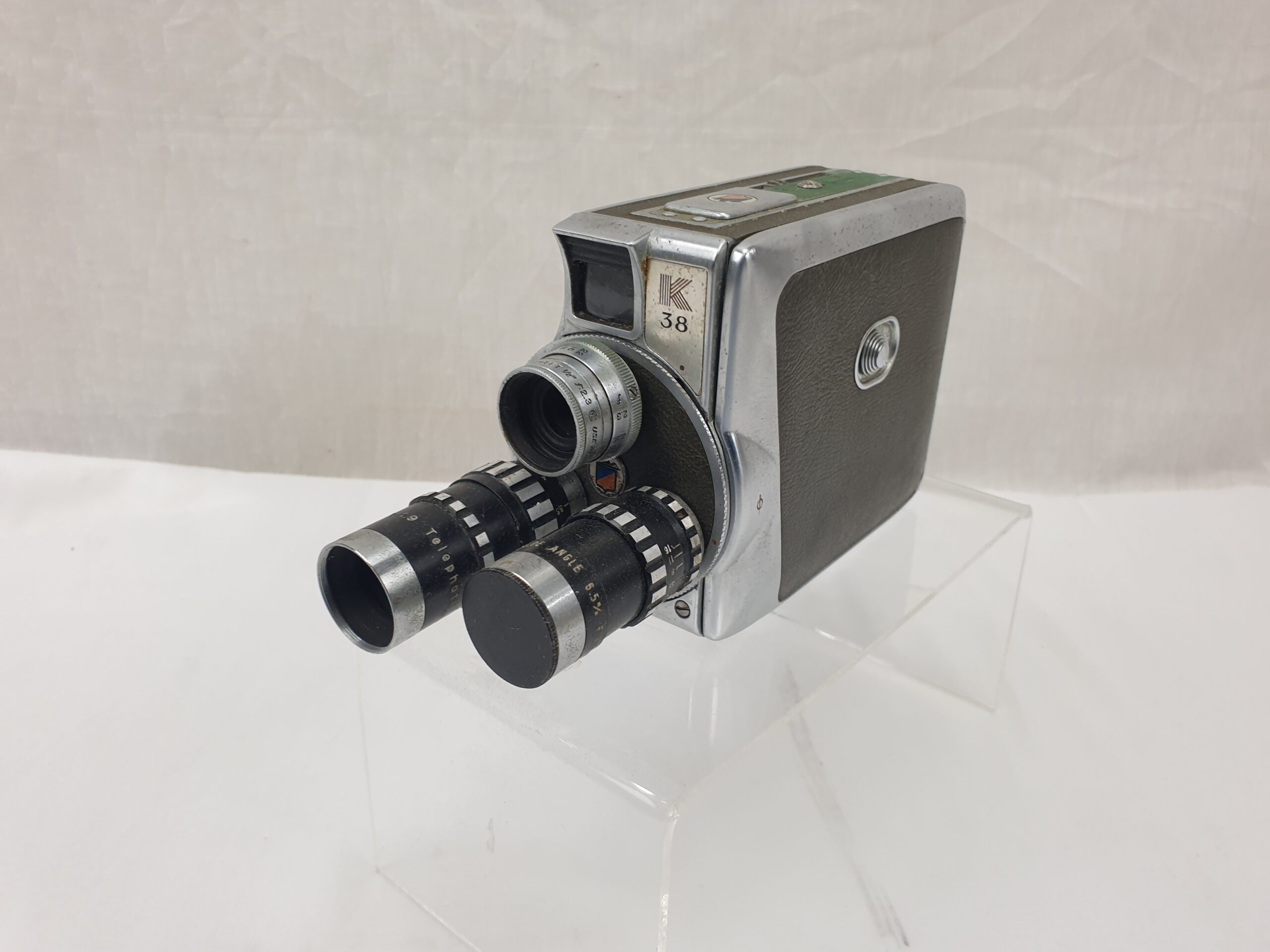 Keystone Olympic Turret Model K-38 8mm Roll Film Camera With 3 Lenses - Image 2