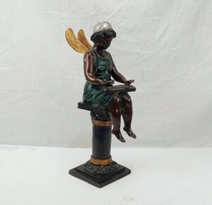Mid 20th Century Cold Painted Bronze Fairy Statue