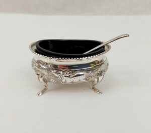 Sterling Silver Mustard Pot And Spoon