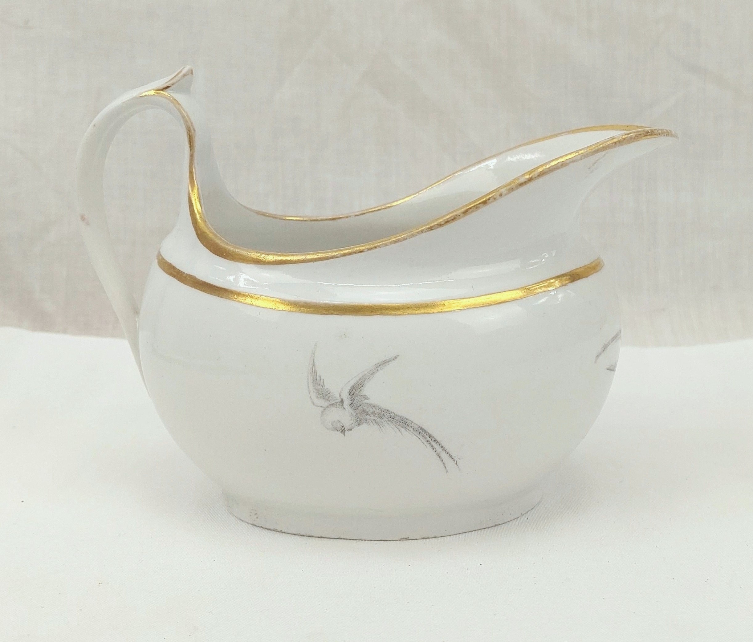 c1850 Barr Flight Barr Worcester Bat Print Creamer
