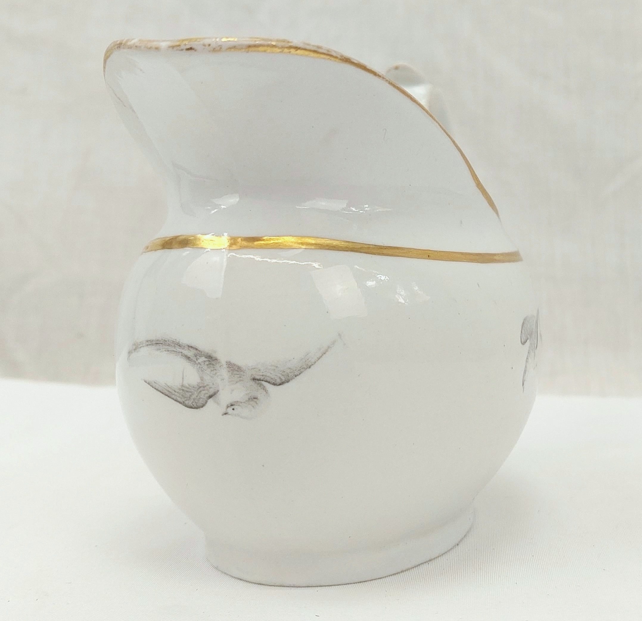 c1850 Barr Flight Barr Worcester Bat Print Creamer - Image 2
