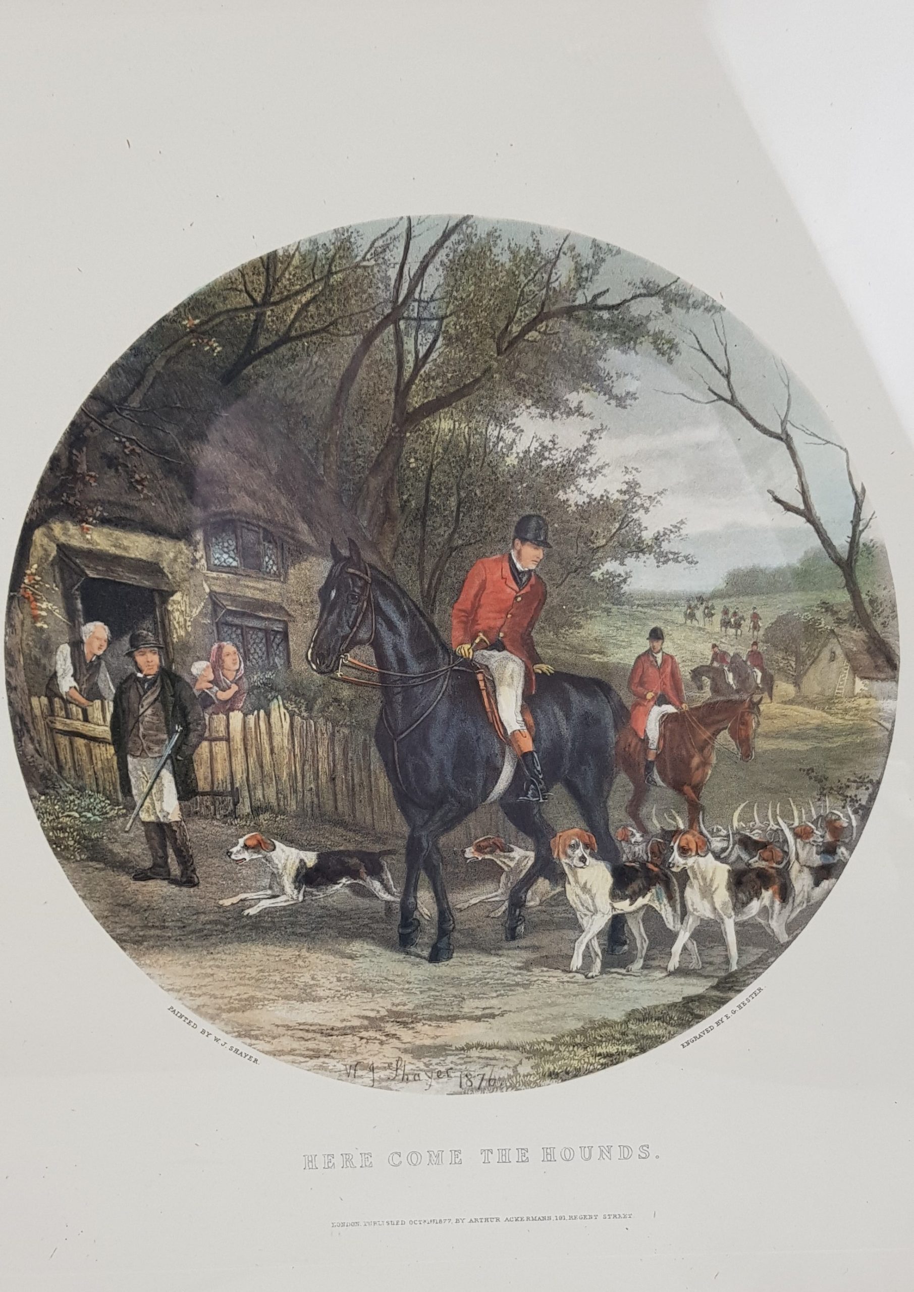 1877 Here Come The Hounds Fox Hunting Print After W J Shayer - Image 2
