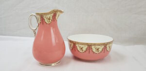 1896 Victorian Royal Worcester Small Wash Jug And Bowl