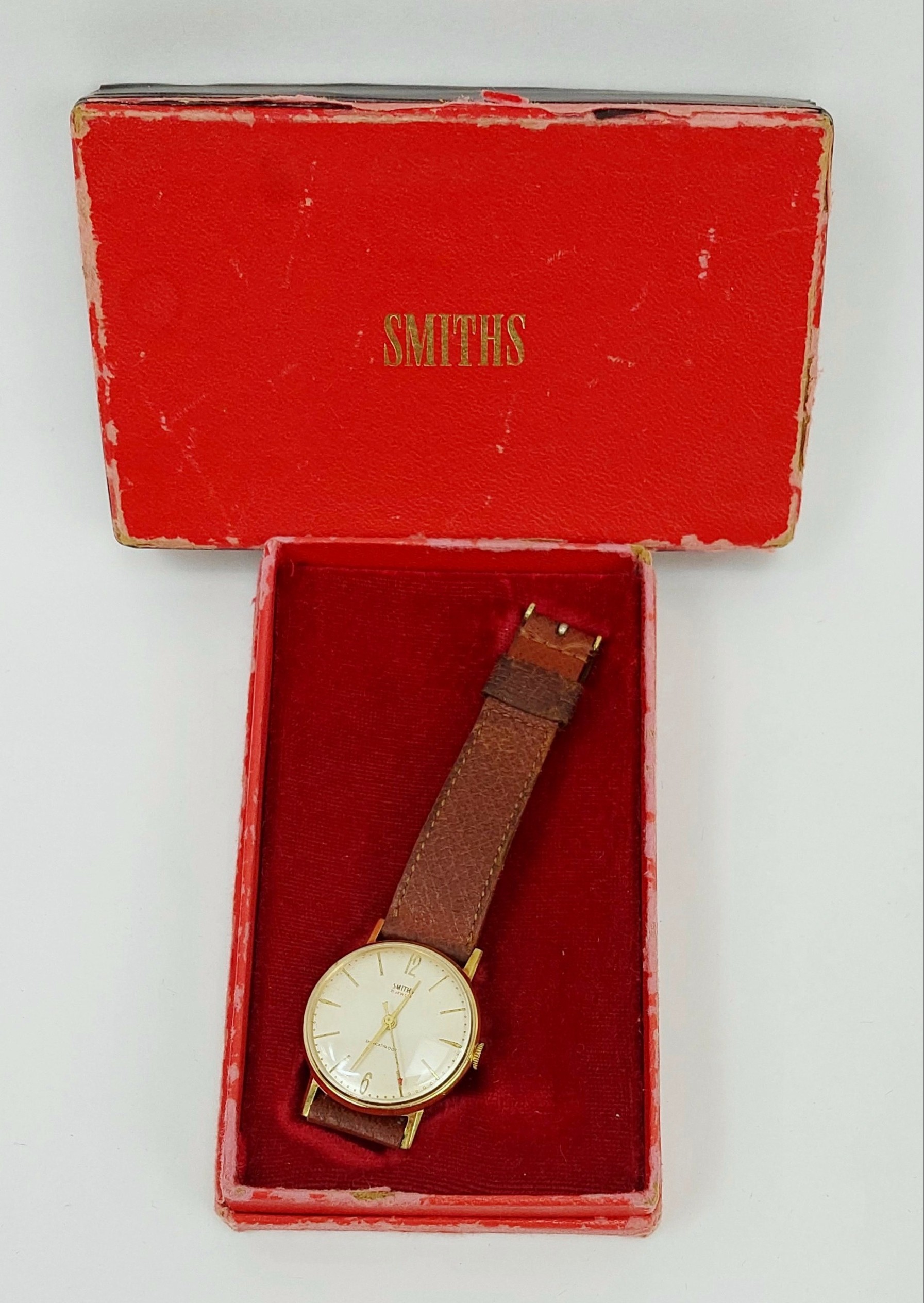 1960s Smiths Gold Plated 21 Jewel Manual Wind Gents Watch In Original Box