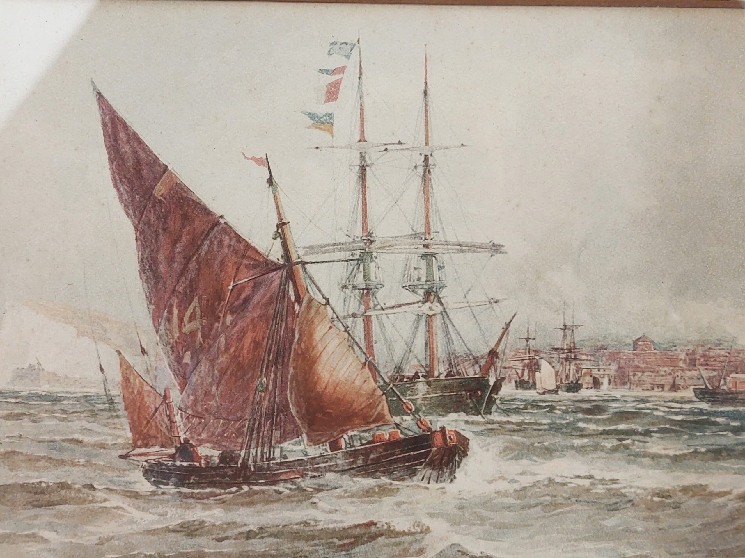Fine 1892 Watercolour Leaving Dover By Thomas Bush Hardy - Image 5
