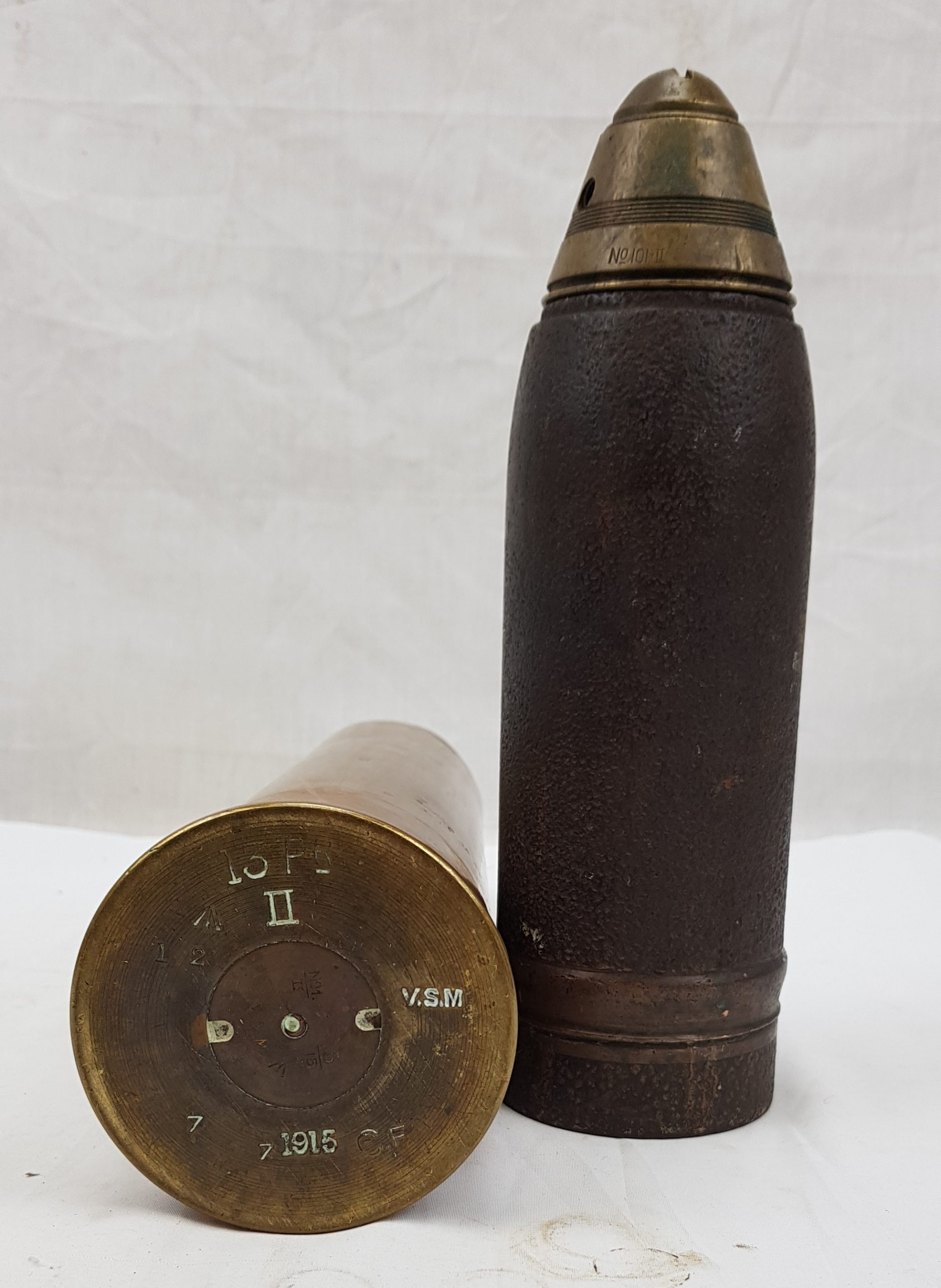 Inert 1915 Dated British 13 Pounder Shell - Image 3