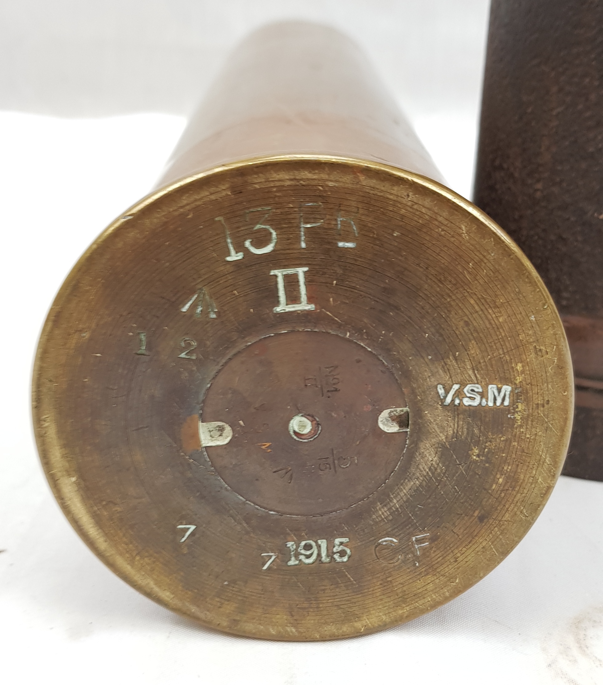 Inert 1915 Dated British 13 Pounder Shell - Image 2