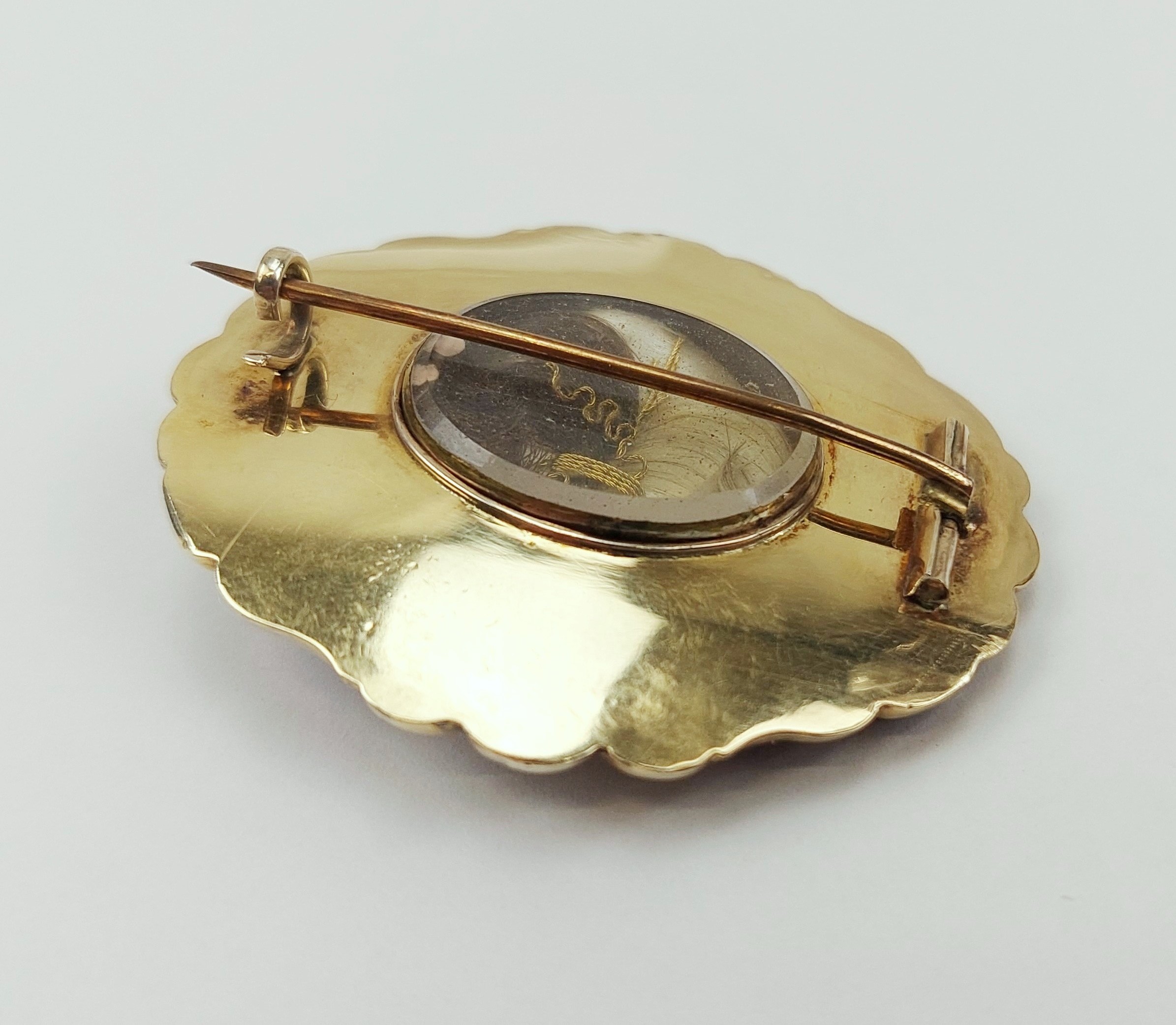 Victorian Gold & Blue Enamel Pearl & Diamond Mourning Brooch - Image 11