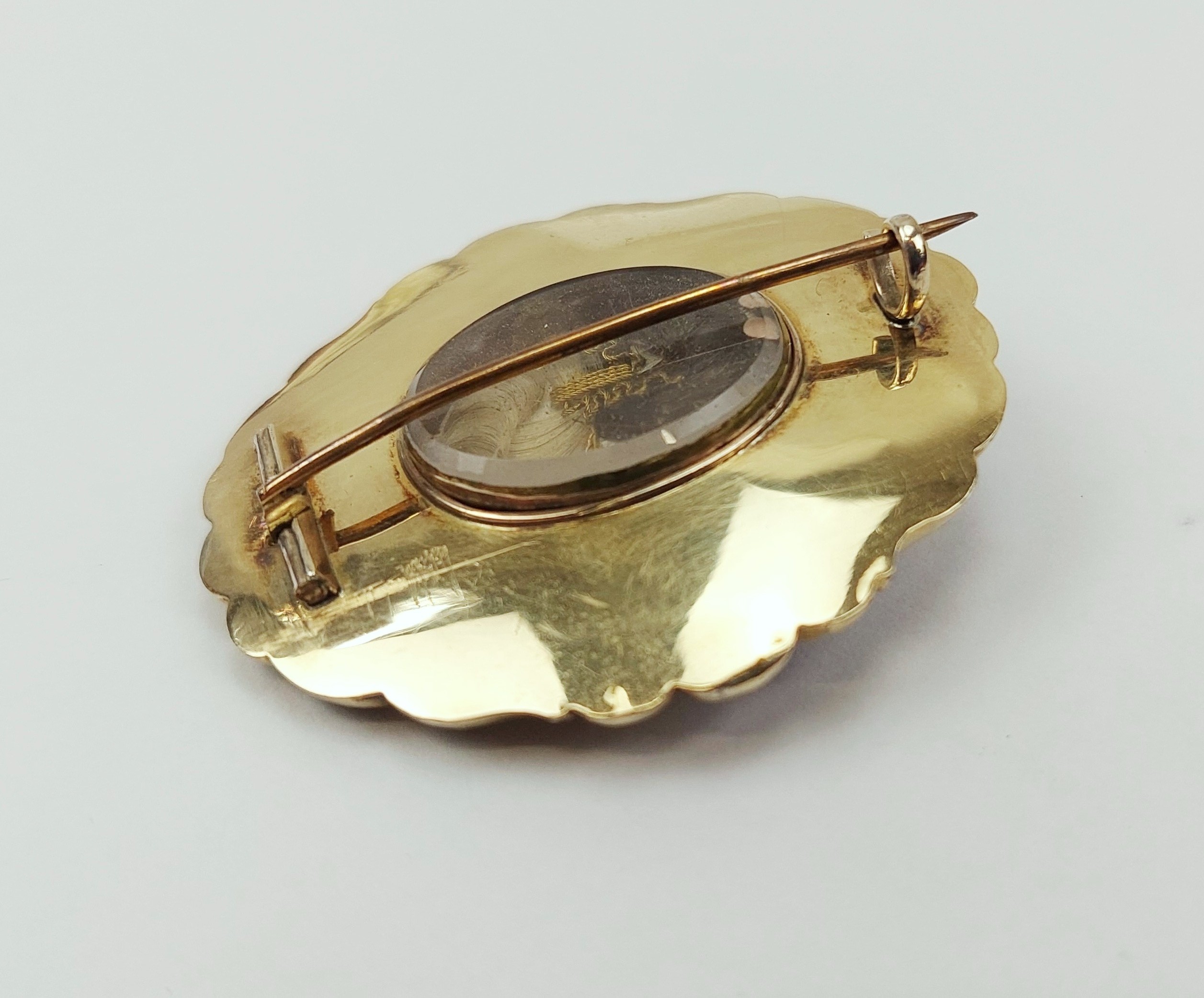 Victorian Gold & Blue Enamel Pearl & Diamond Mourning Brooch - Image 12
