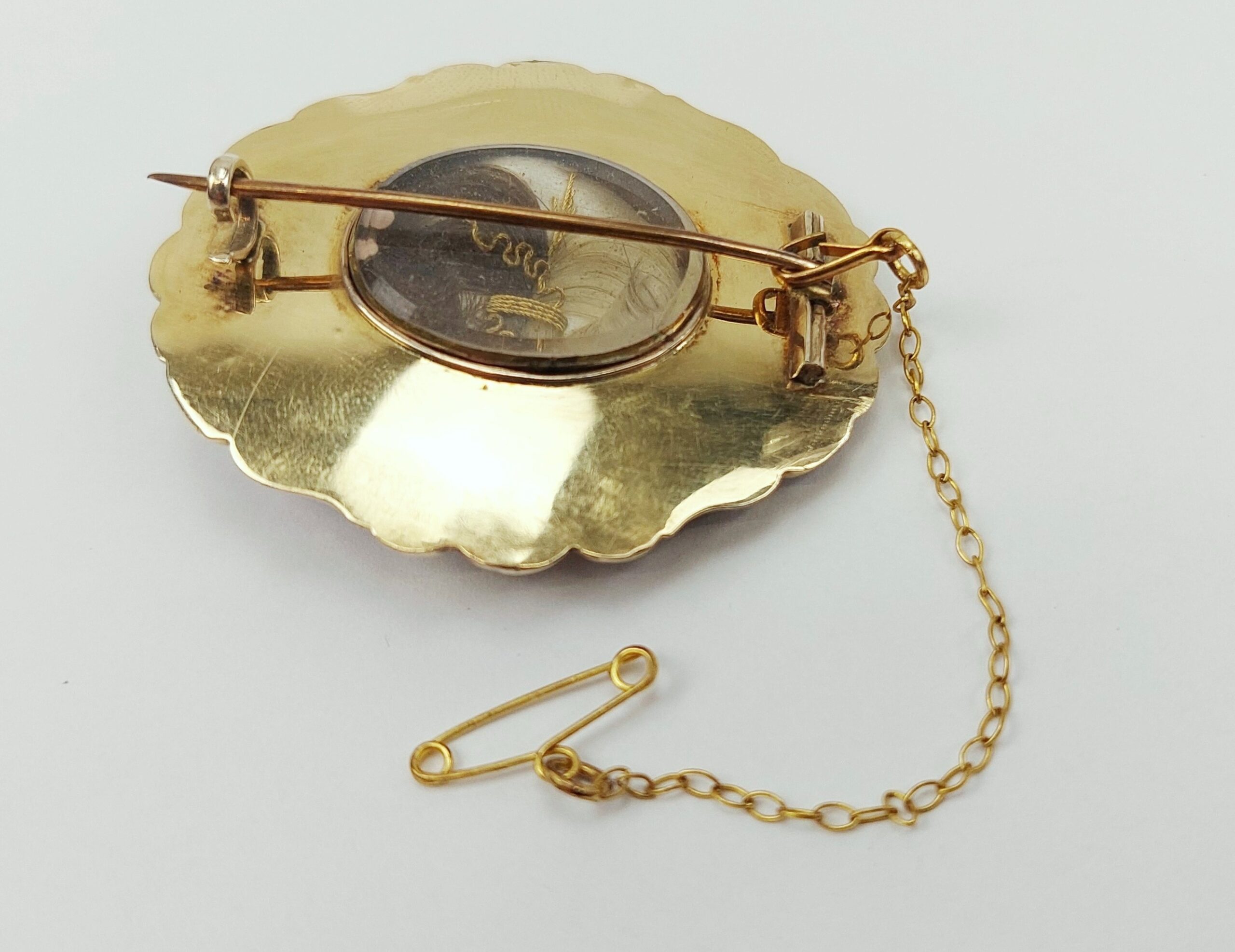 Victorian Gold & Blue Enamel Pearl & Diamond Mourning Brooch - Image 13