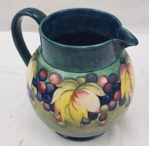 Large 1950s Moorcroft Leaf And Berries Pattern Jug With Queen Mary Label