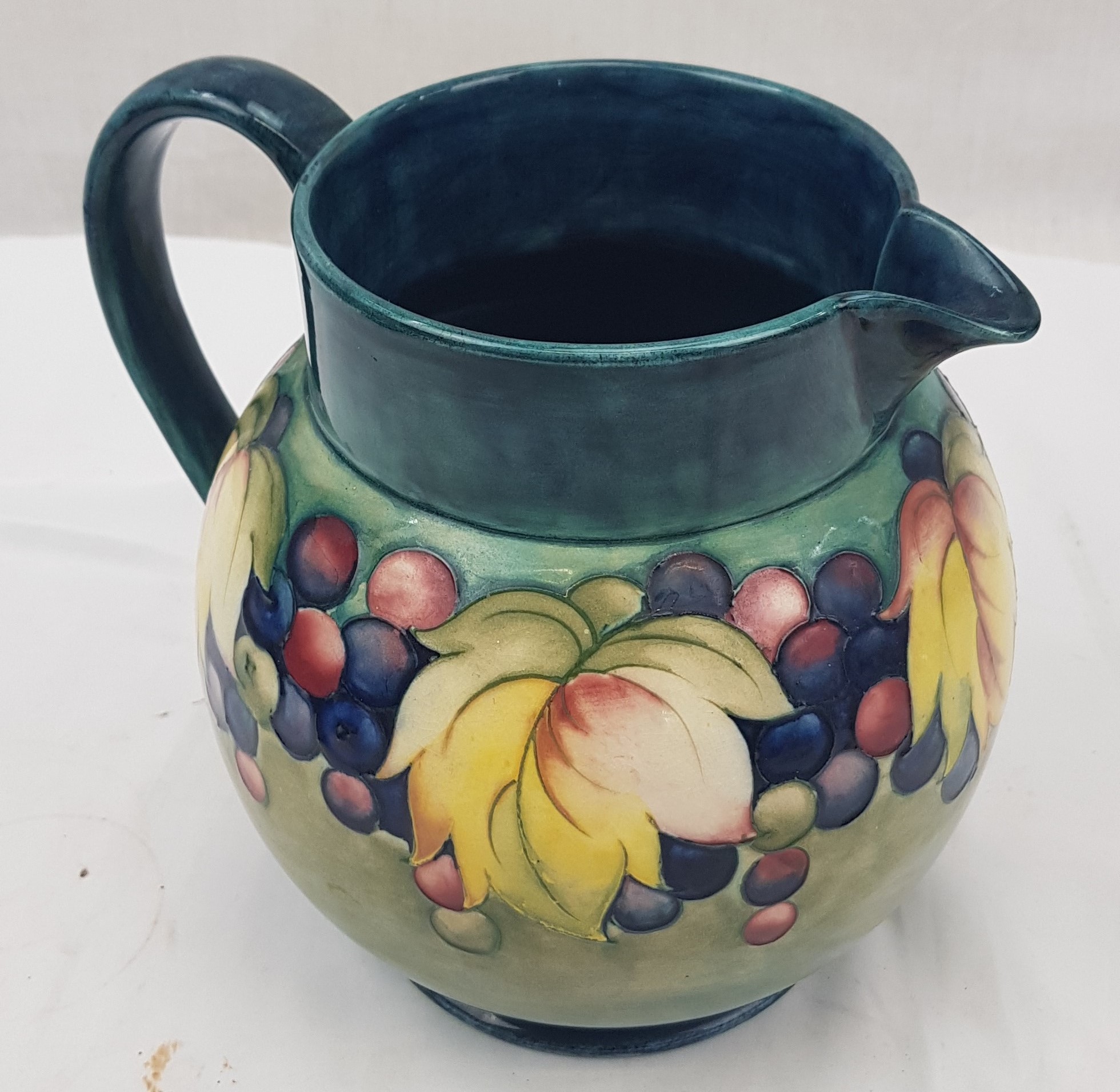 Large 1950s Moorcroft Leaf And Berries Pattern Jug With Queen Mary Label