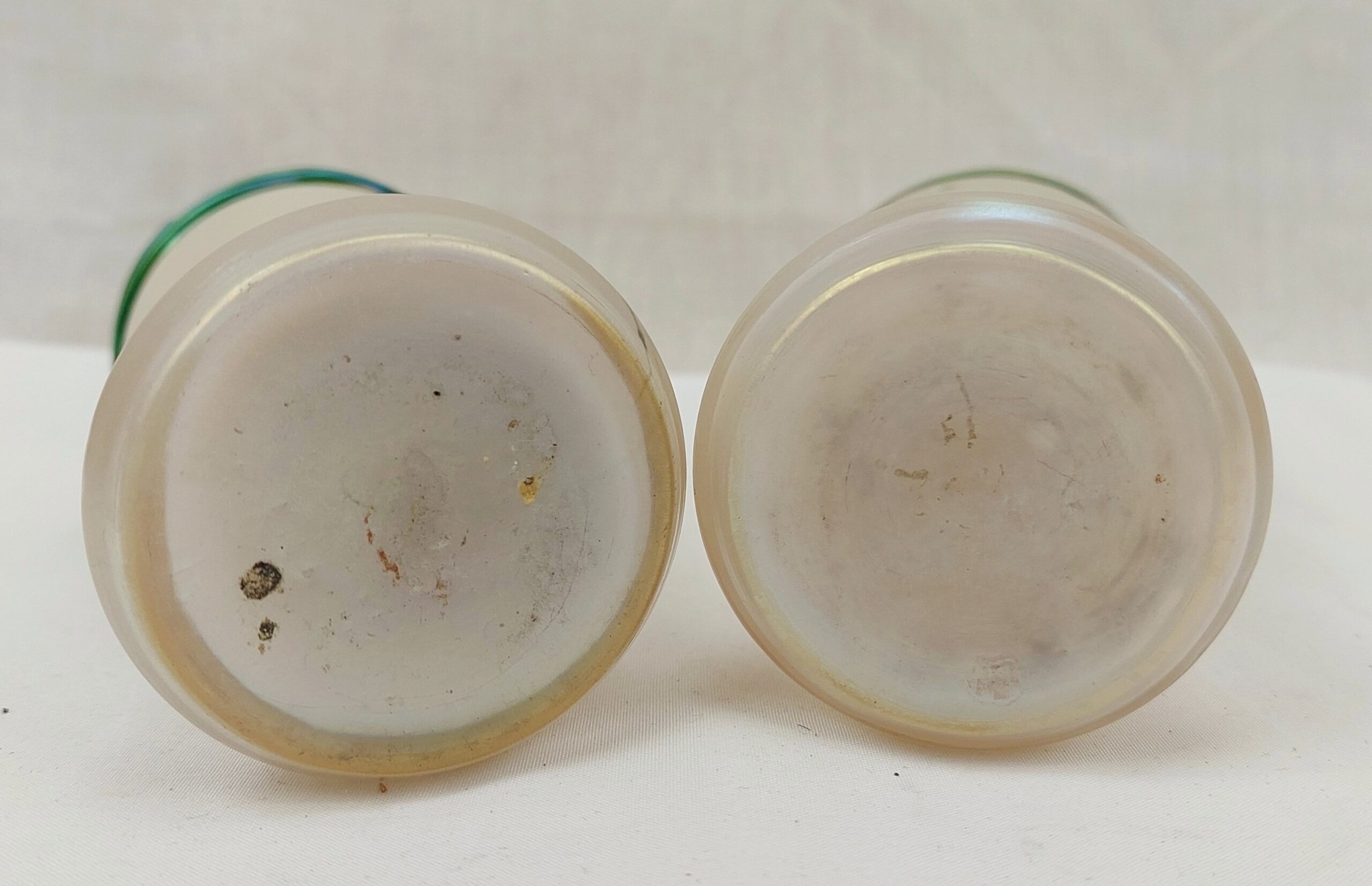 London 1911 Silver Topped Pair Of Art Nouveau Glass Vases - Image 6