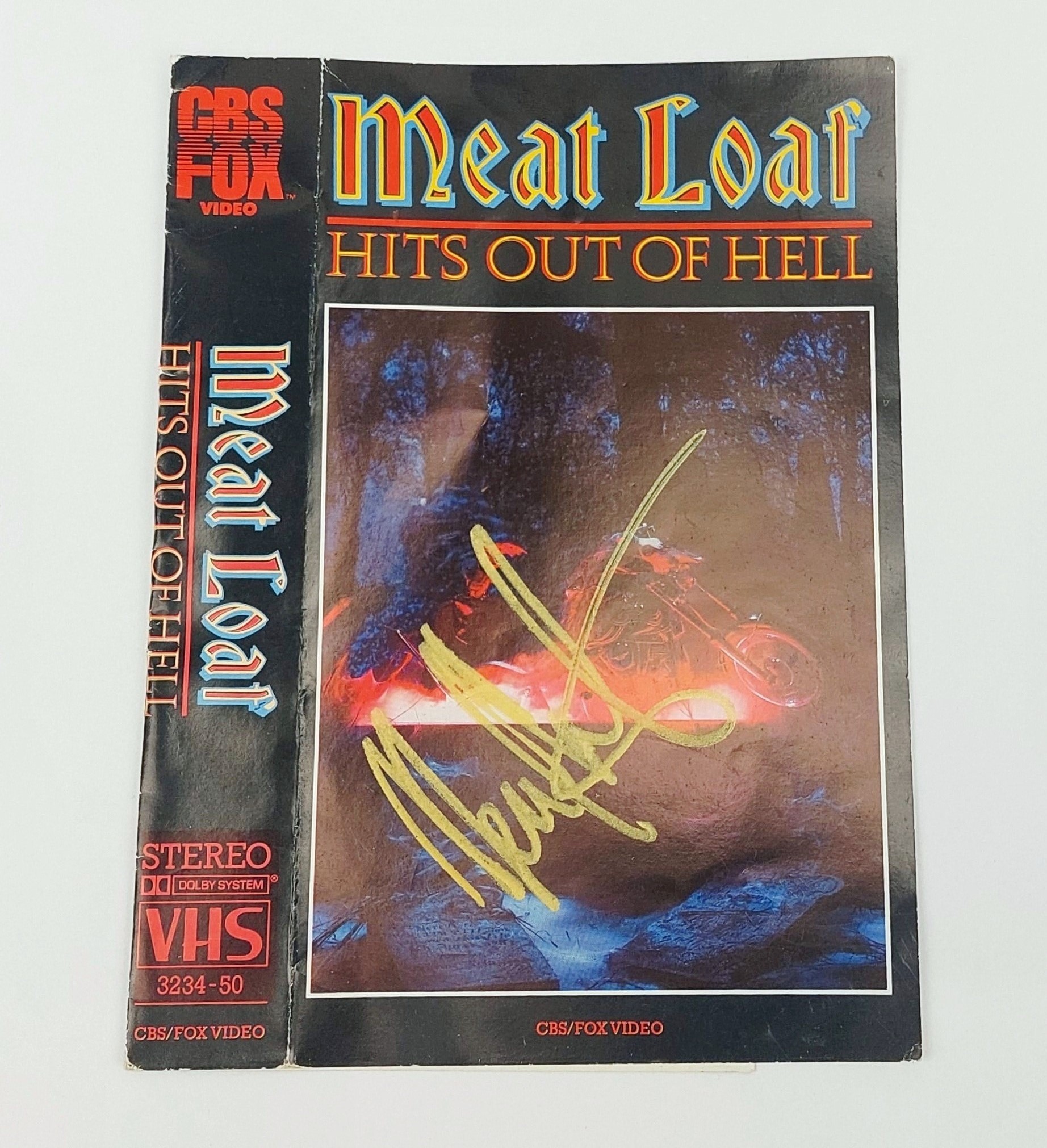 Meat Loaf Hits Out Of Hell Autographed VHS Cover