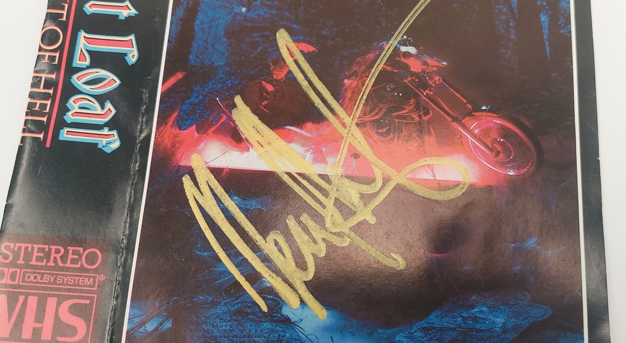 Meat Loaf Hits Out Of Hell Autographed VHS Cover - Image 3