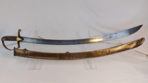 Original, Napoleonic, English, 1796 Pattern Light Dragoon Sabre & R. Wallis Brass Scabbard