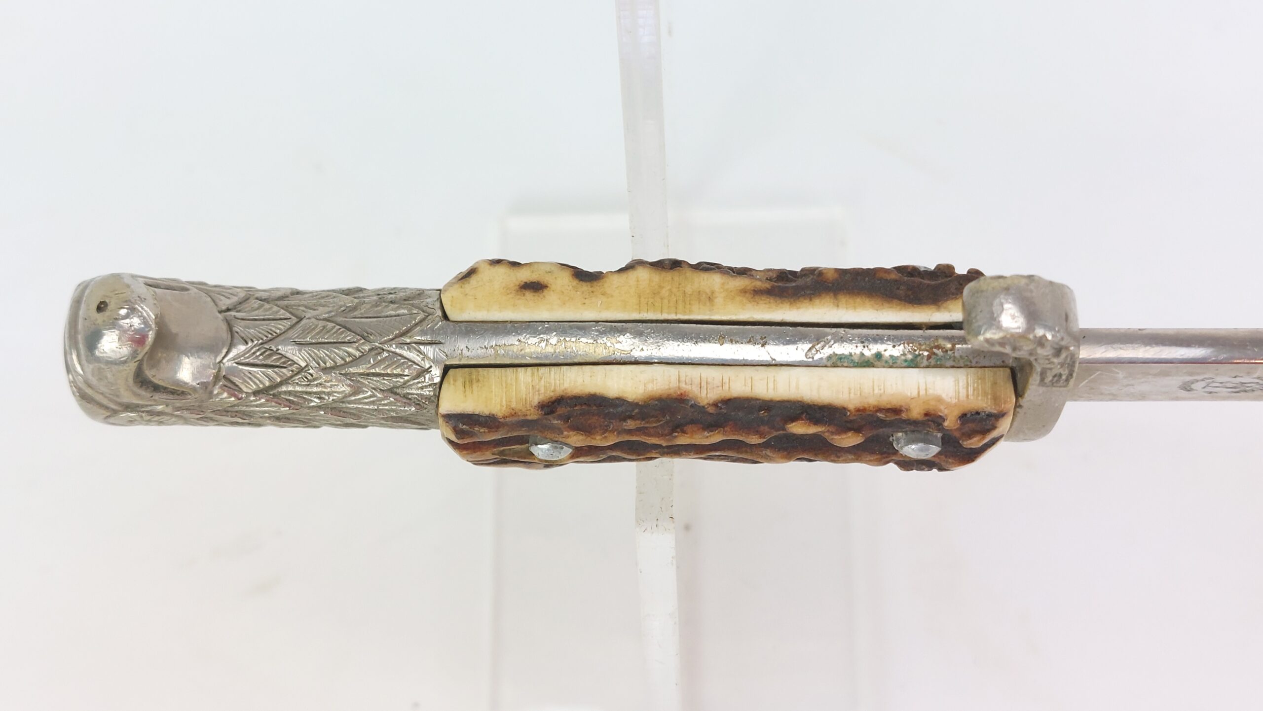 REPLICA WW2 German Police Bayonet, Long Pattern, Stag Grip. Stamped Robert Klaas Solingen - Image 14