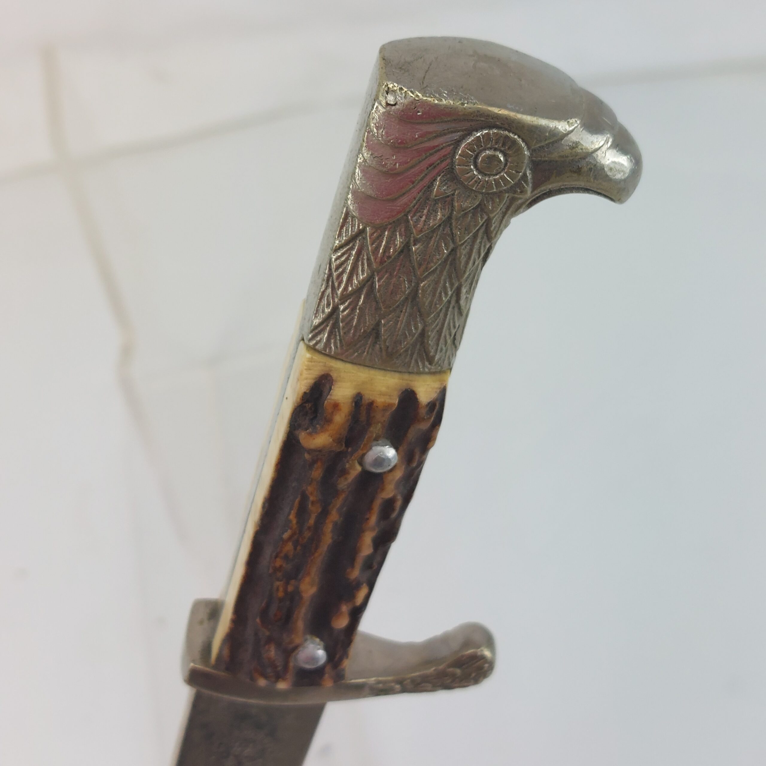 REPLICA WW2 German Police Bayonet, Long Pattern, Stag Grip. Stamped Robert Klaas Solingen - Image 15
