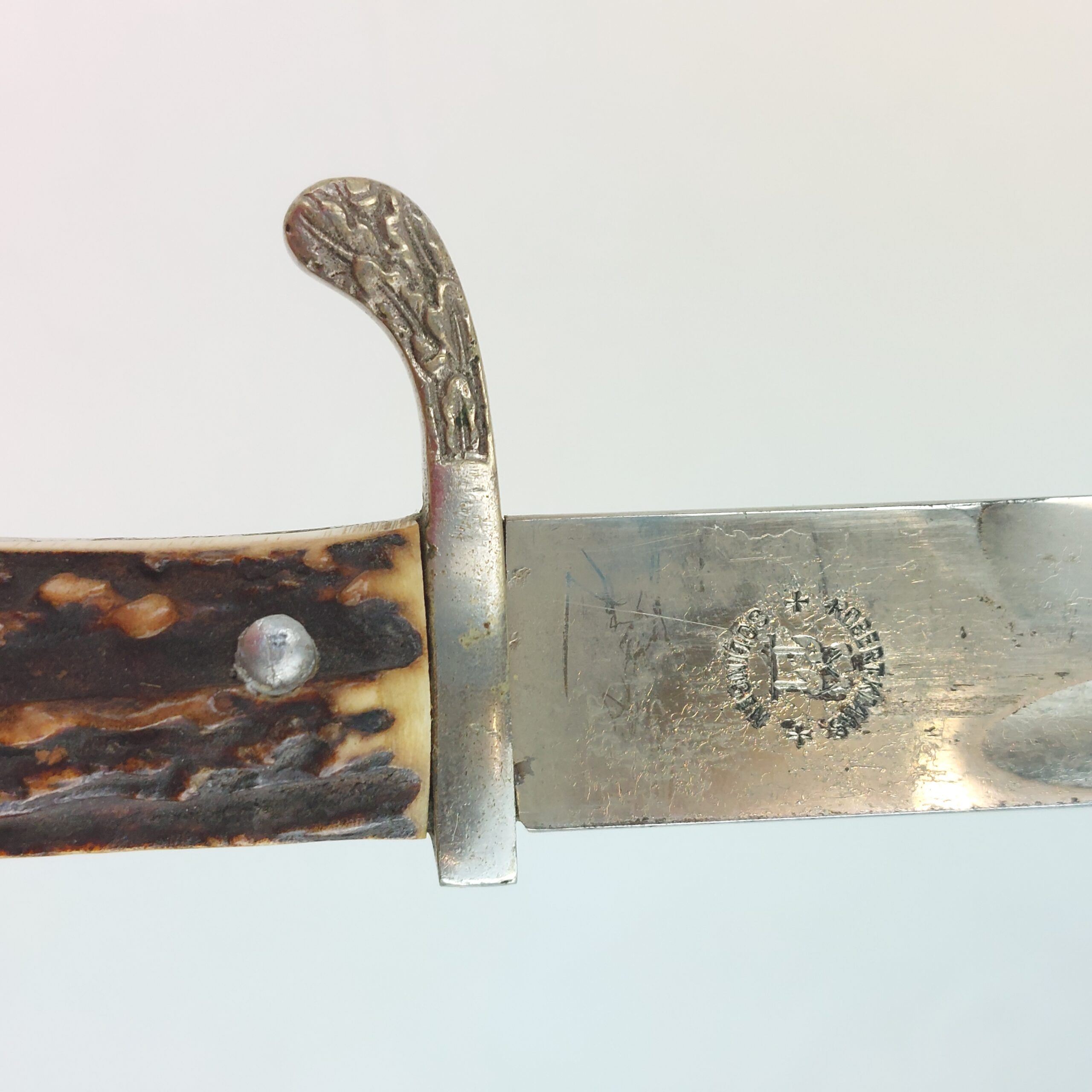 REPLICA WW2 German Police Bayonet, Long Pattern, Stag Grip. Stamped Robert Klaas Solingen - Image 17
