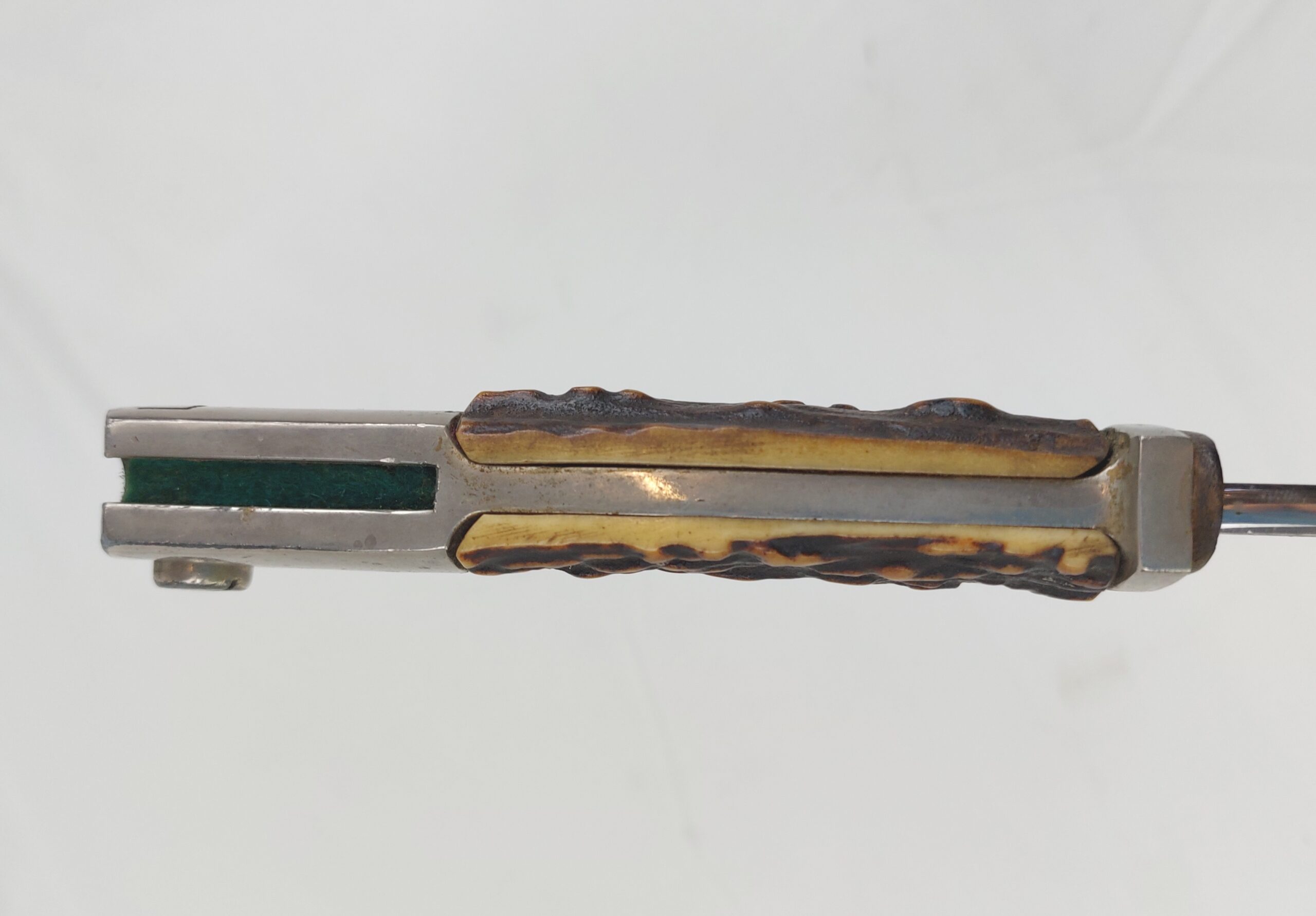 REPLICA WW2 German Police Bayonet, Short Model Stag Grip, stamped Solingen and Scabbard - Image 5