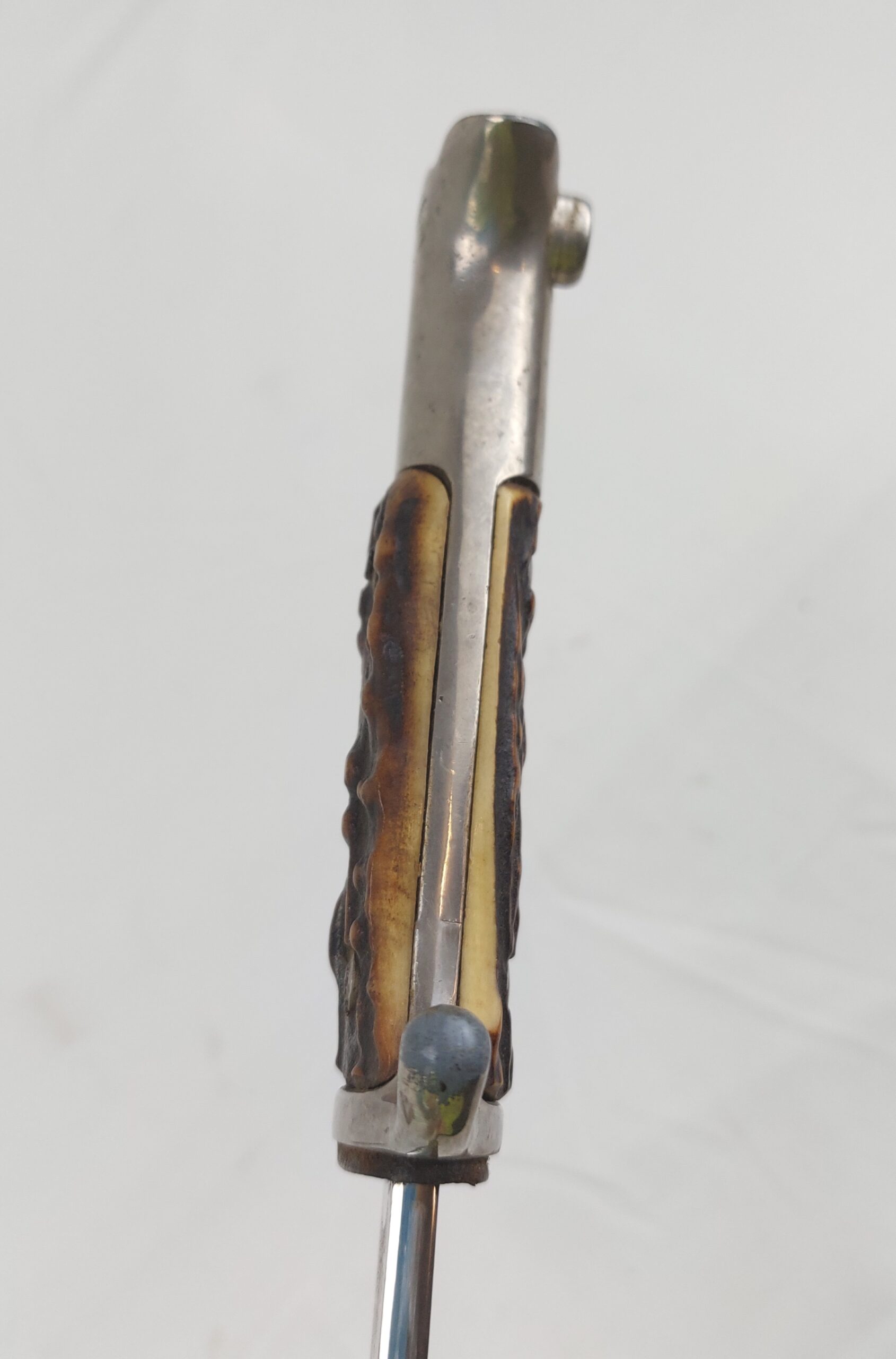 REPLICA WW2 German Police Bayonet, Short Model Stag Grip, stamped Solingen and Scabbard - Image 8