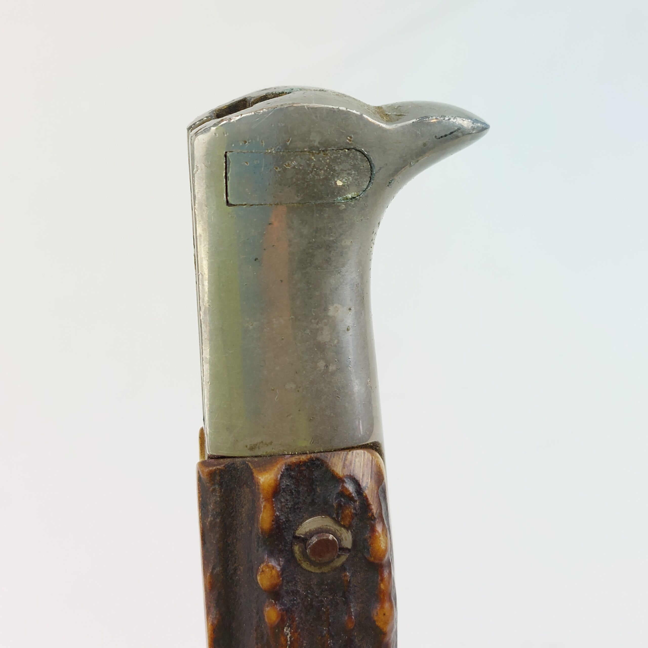 REPLICA WW2 German Police Bayonet, Short Model Stag Grip, stamped Solingen and Scabbard - Image 9