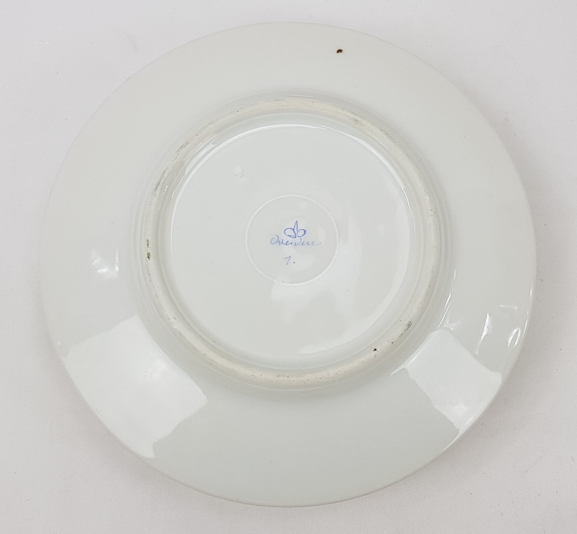 Victorian Circa 1890 Dresden Hand Painted Floral Plate - Image 3