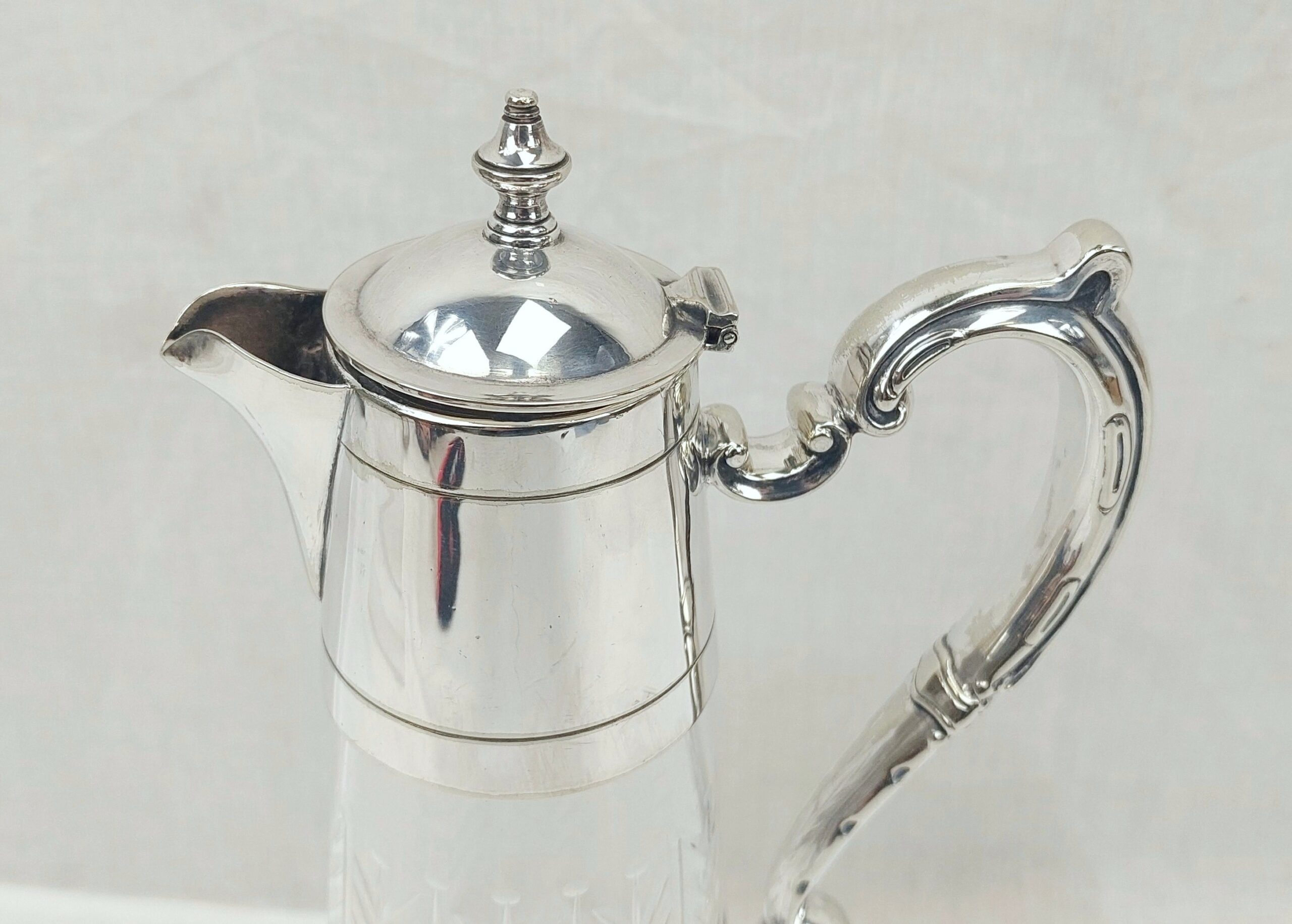 Victorian Elkington 1888 Silver Plated Cut Glass Claret Jug - Image 6
