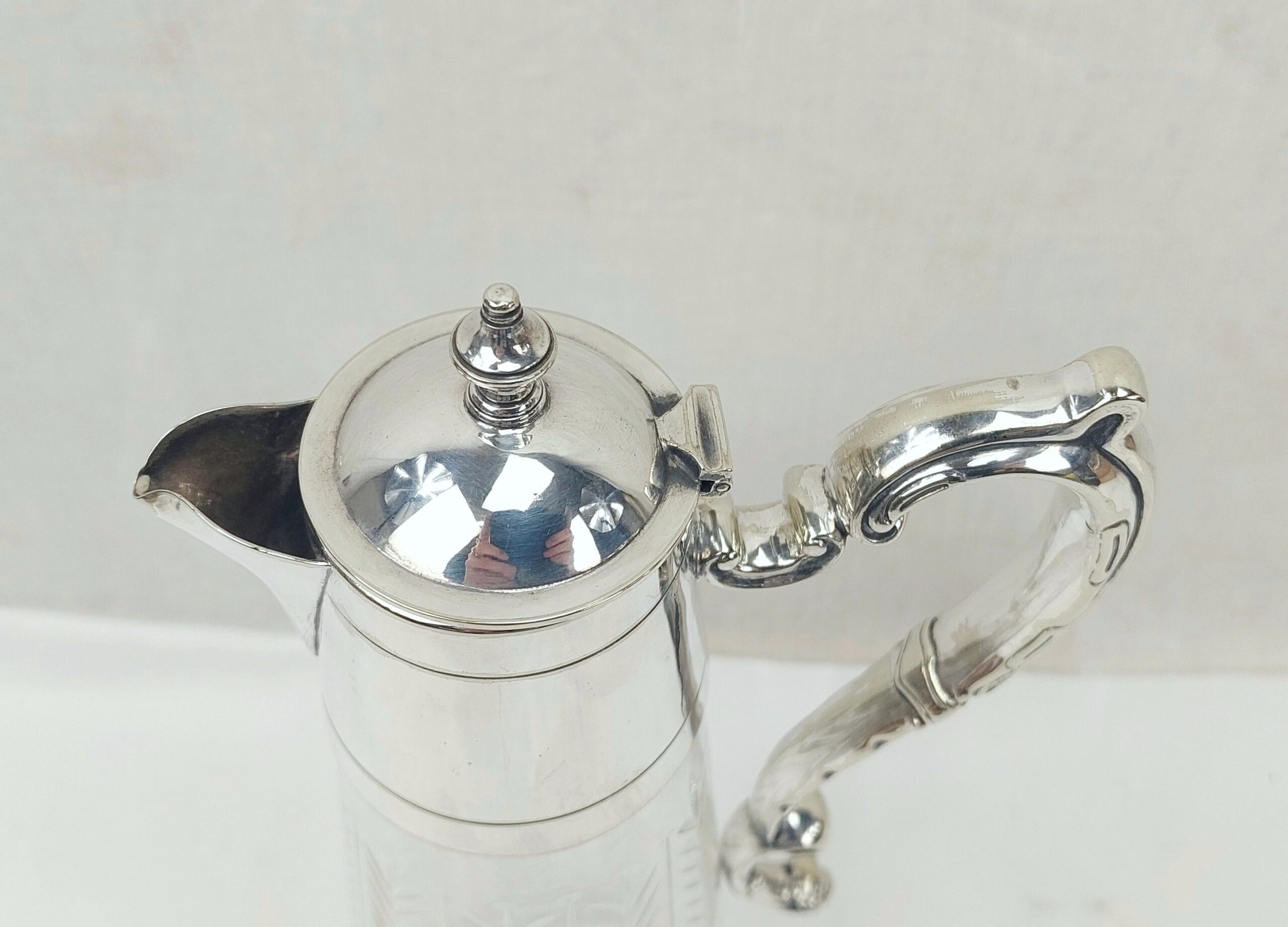 Victorian Elkington 1888 Silver Plated Cut Glass Claret Jug - Image 5