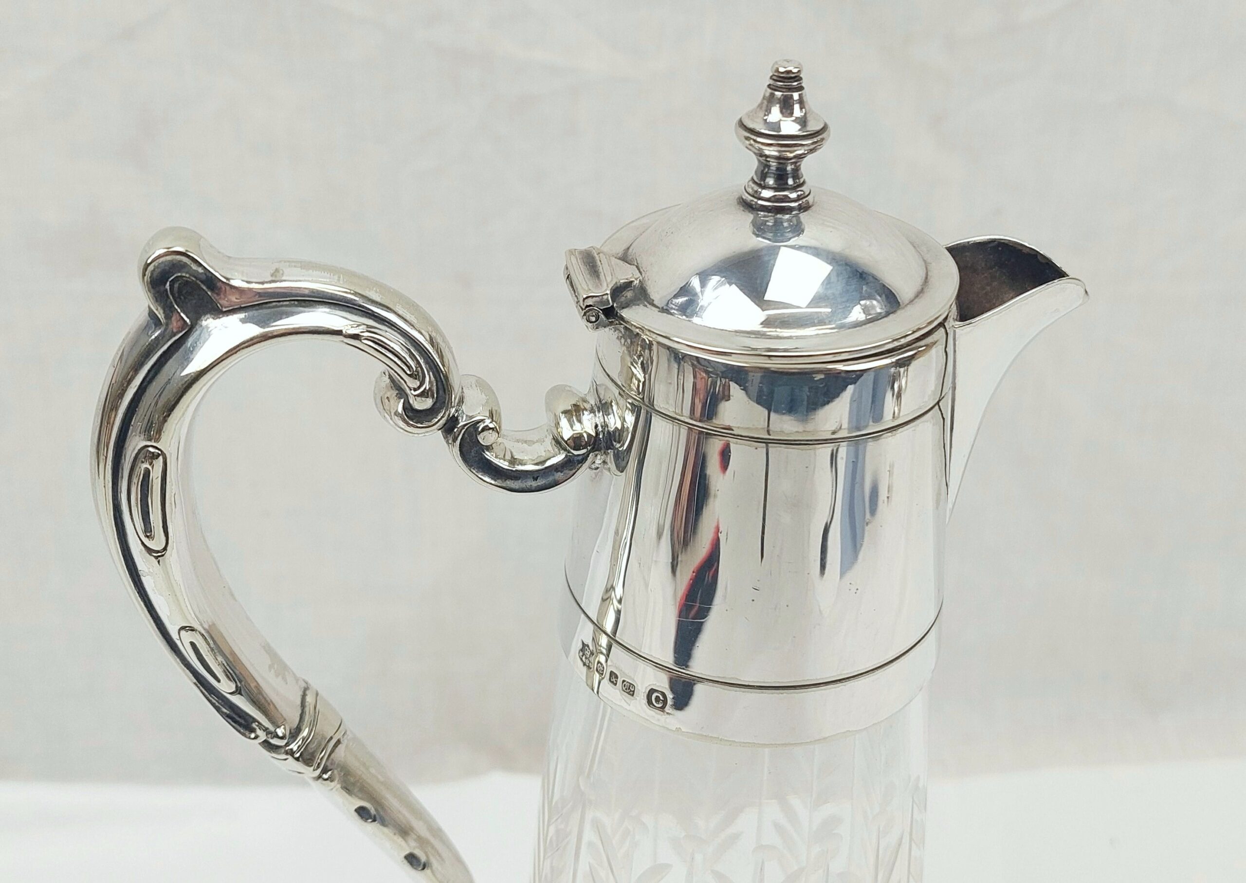 Victorian Elkington 1888 Silver Plated Cut Glass Claret Jug - Image 2