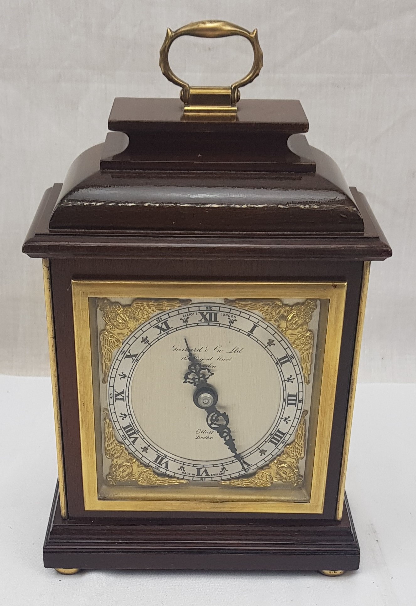 Vintage Garrard Elliot Mahogany 8 Day Mantle Clock