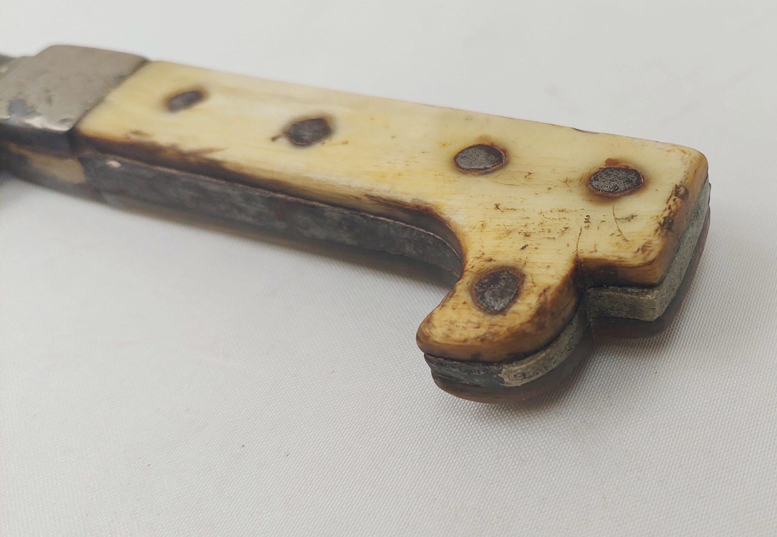 WW1 Trench Made Bowie Knife With Horn Grips - Image 6