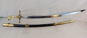 c1837 Victorian Officers Mameluke Sword and Black Leather Scabbard By Prosser