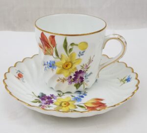 c1900 Bavarian Floral Cup And Saucer