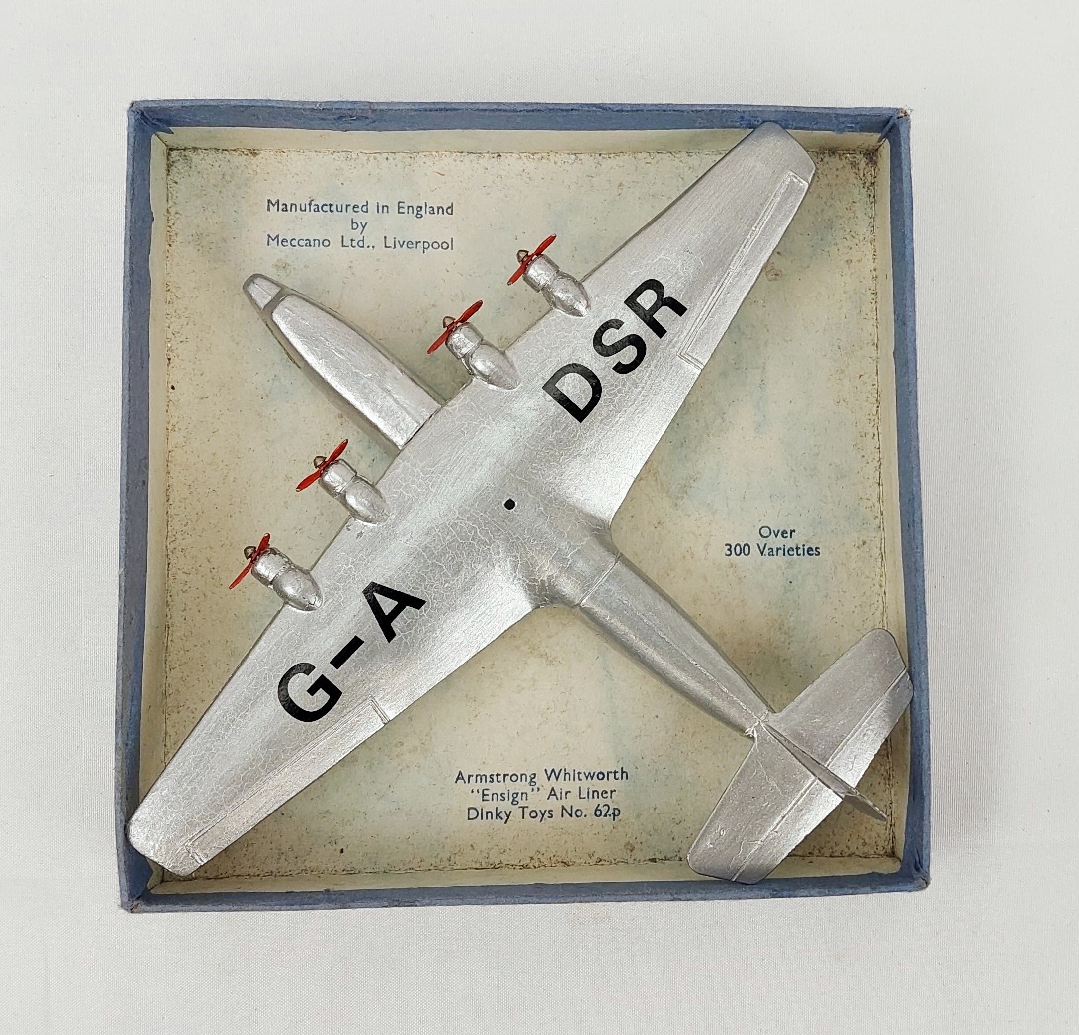 Boxed 1938 1941 Dinky Toys 62P Armstrong Whitworh Ensign Airliner - Image 2