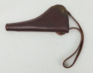 Brown Leather Revolver Holster Converted To Open Top